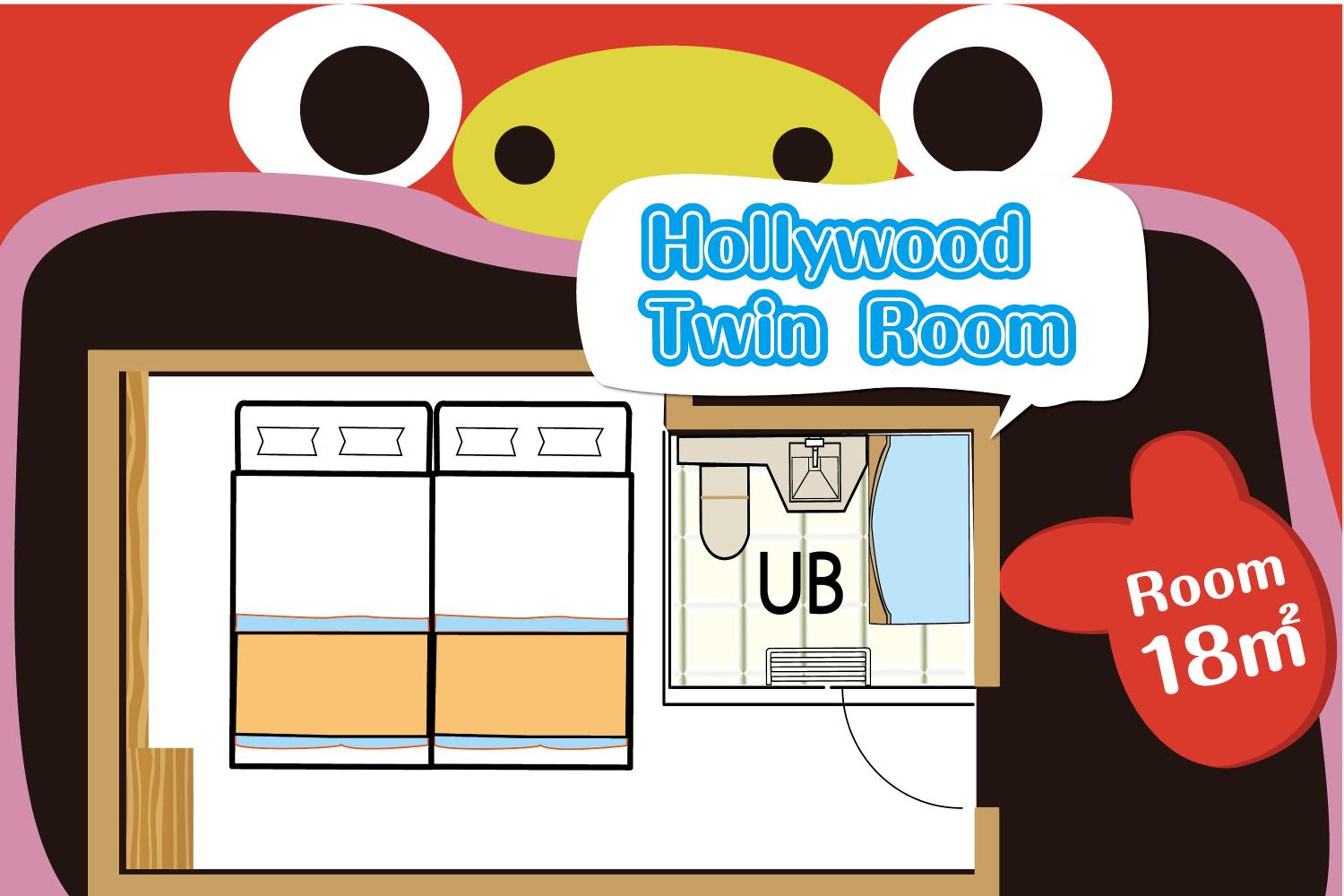 Hollywood Twin Room (2 beds) with Early Check-in 14:00 and Late Check-out 14:00 - Non-Smoking photo 3