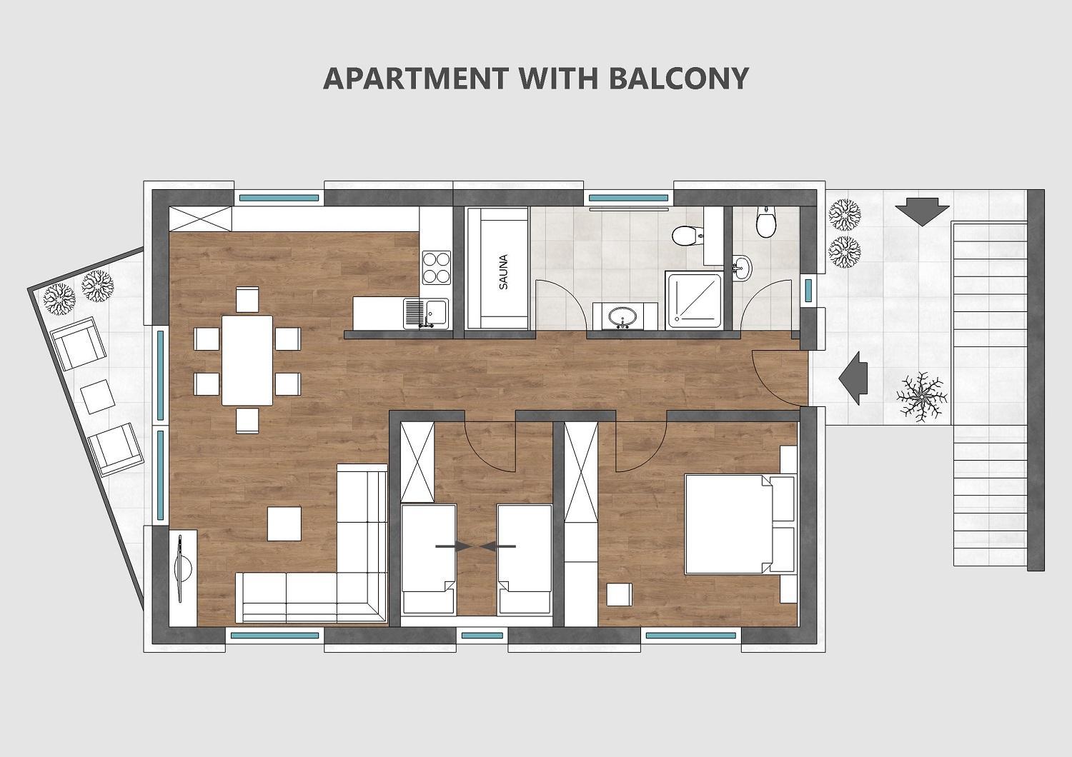 Apartment with Balcony photo 2