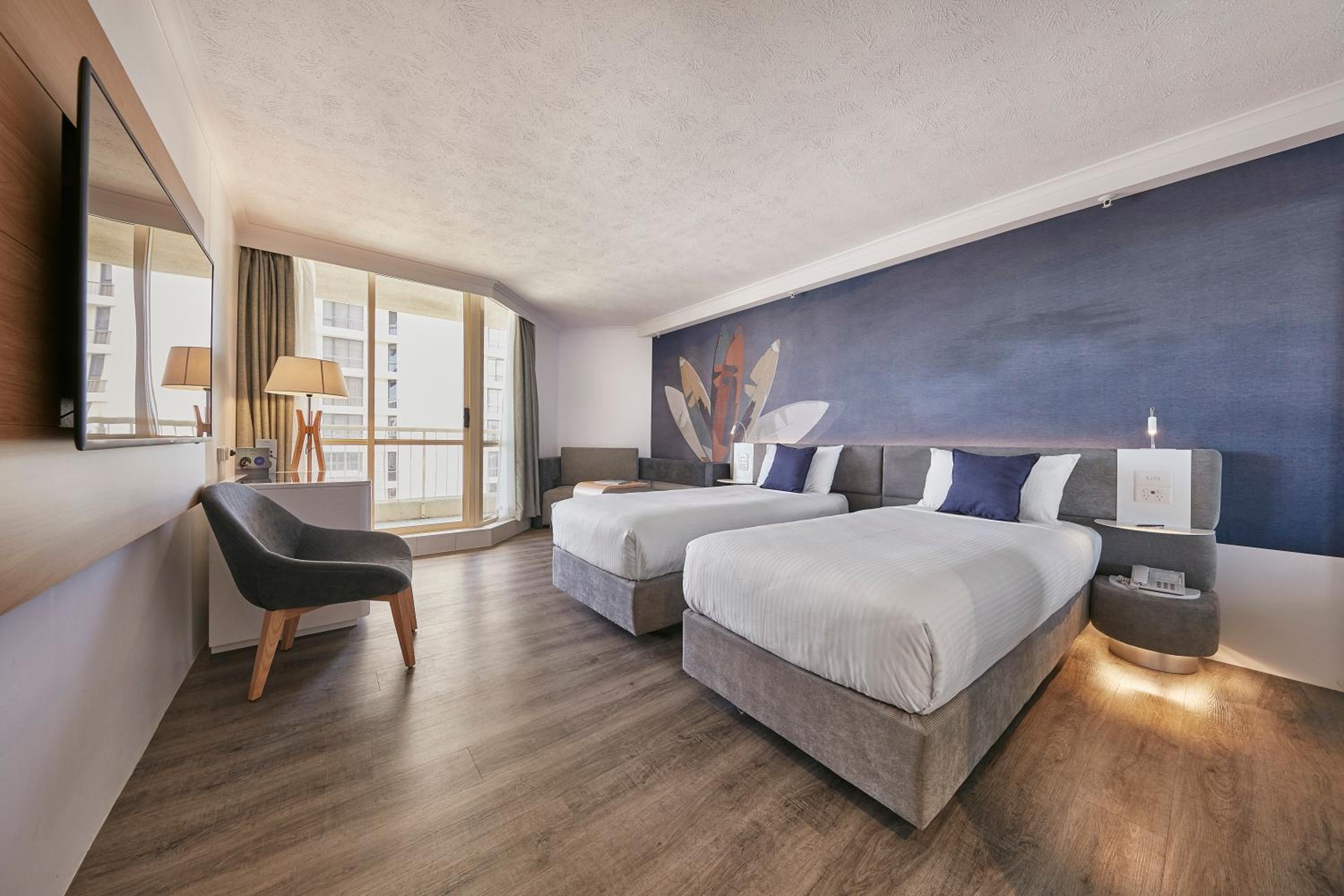 Deluxe Double Room with Two Double Beds and View