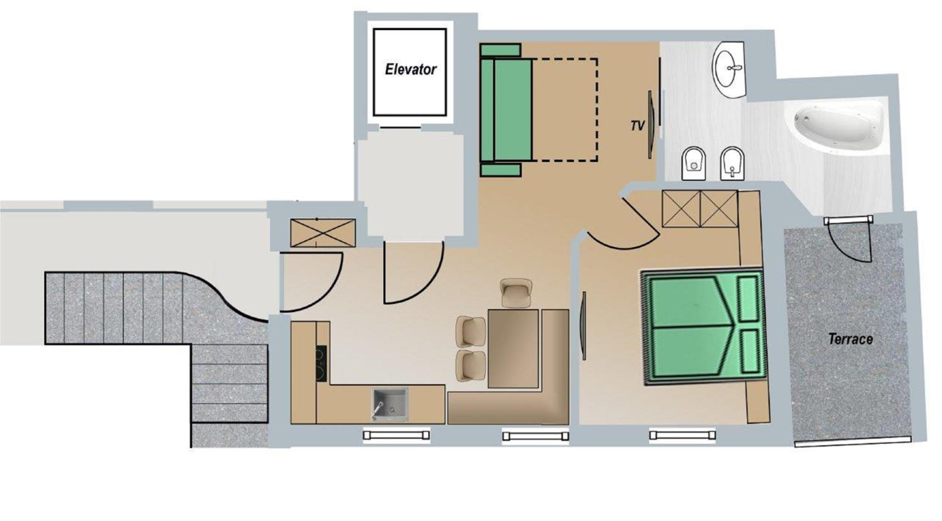 One-Bedroom Apartment with Balcony photo 2
