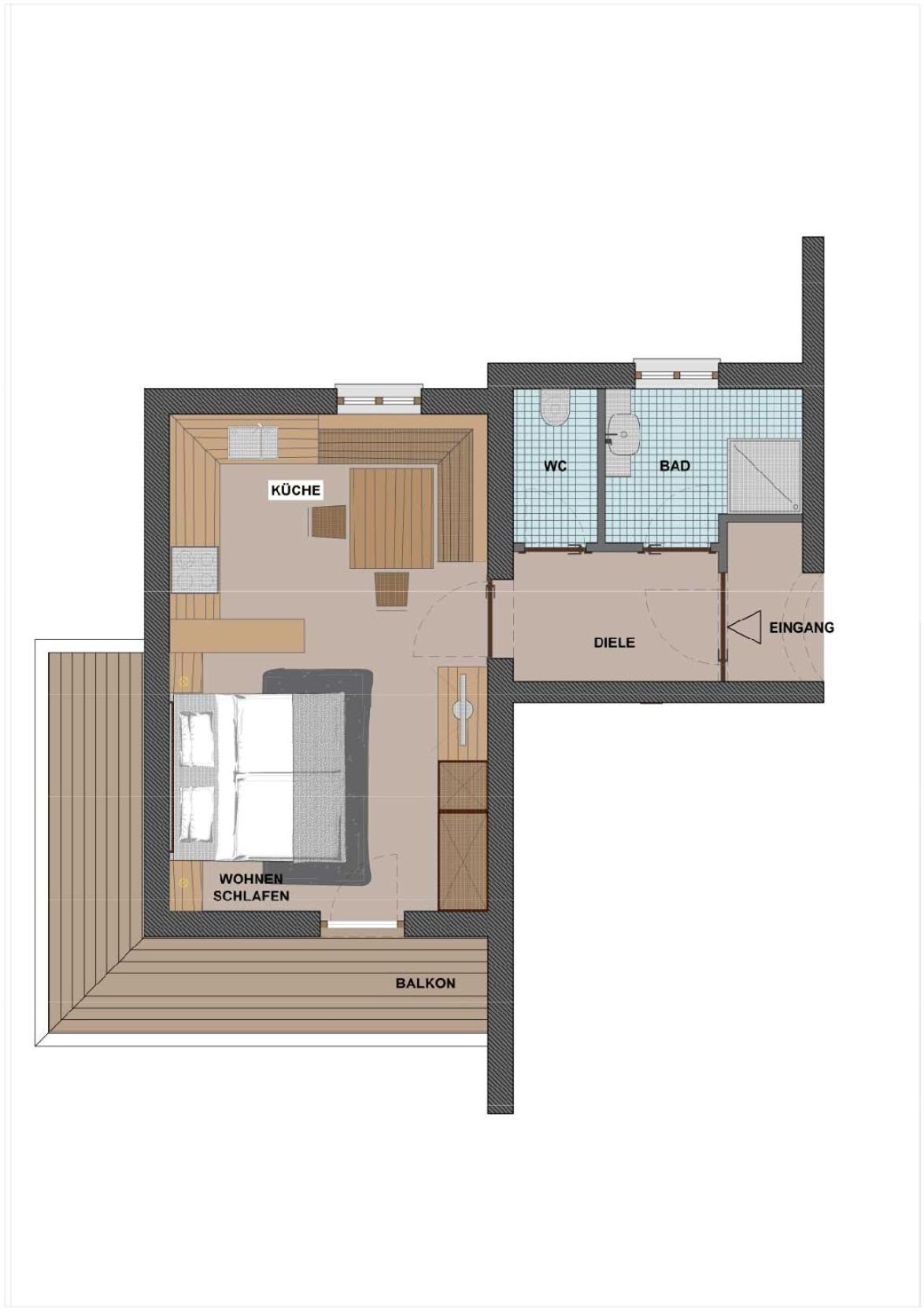 Studio Apartment with Balcony Type B photo 2