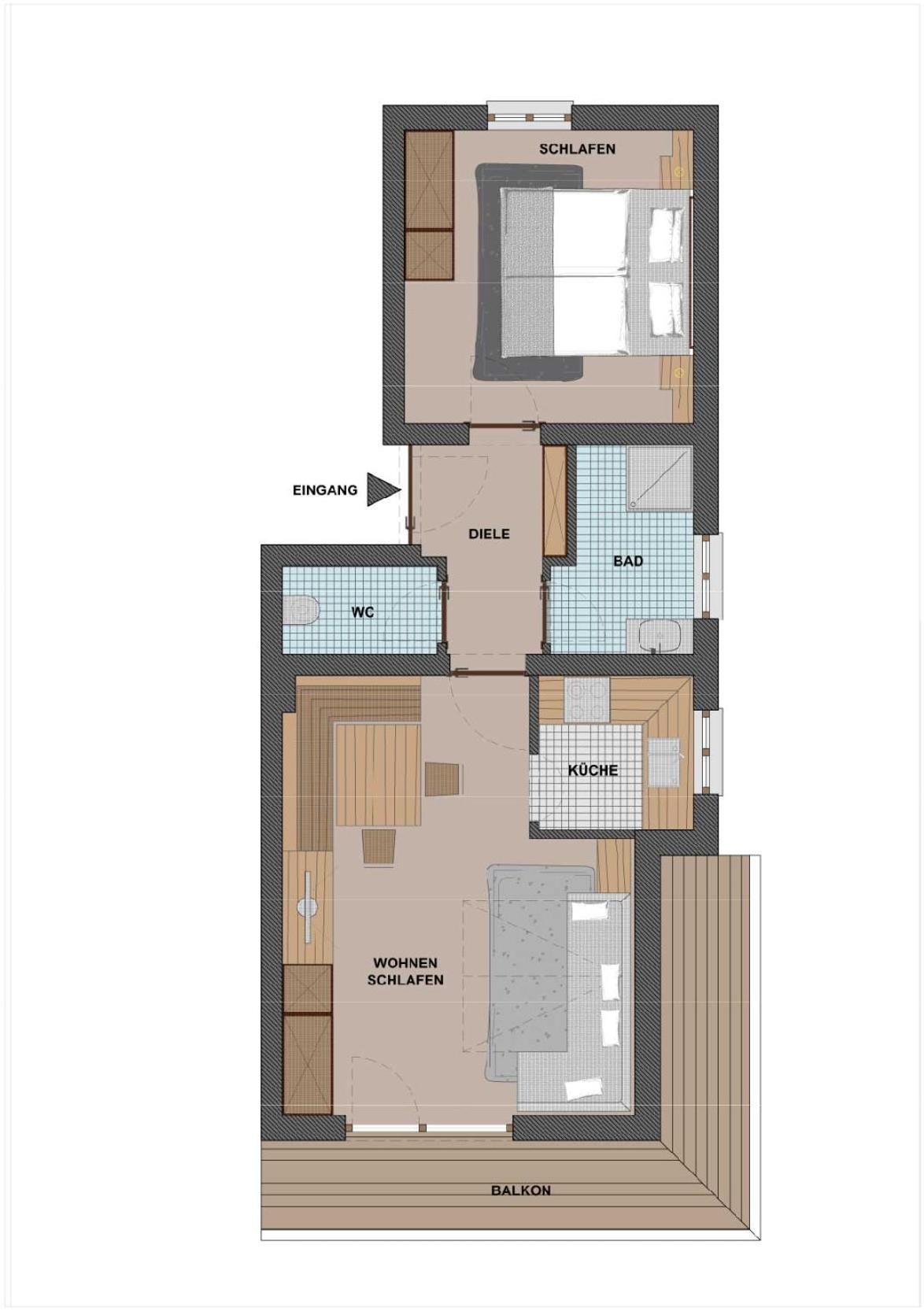 One-Bedroom Apartment with Balcony photo 2