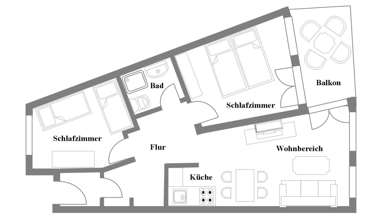 Two-Bedroom Apartment with Balcony photo 3