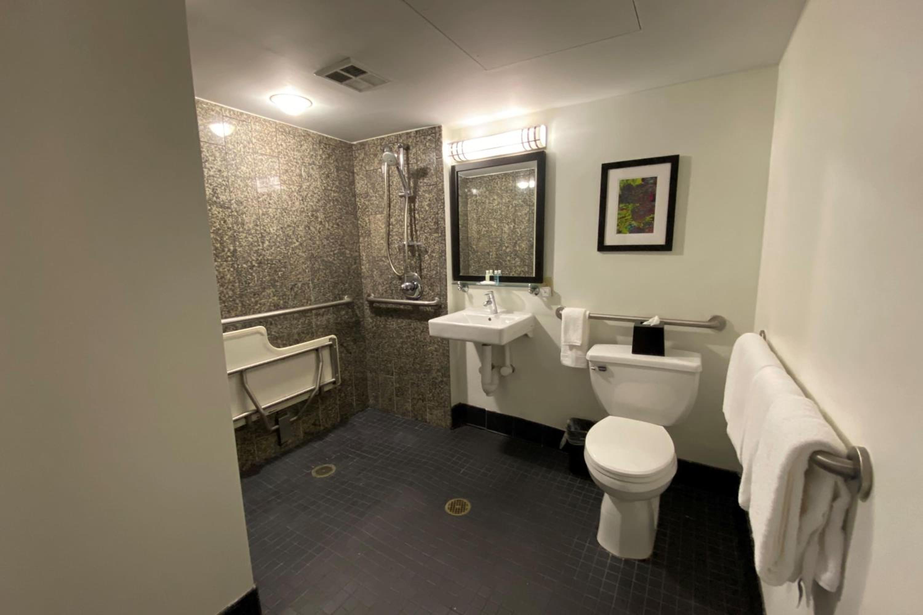 Double Room with Two Double Beds and Roll-in Shower - Mobility Access/Non-Smoking