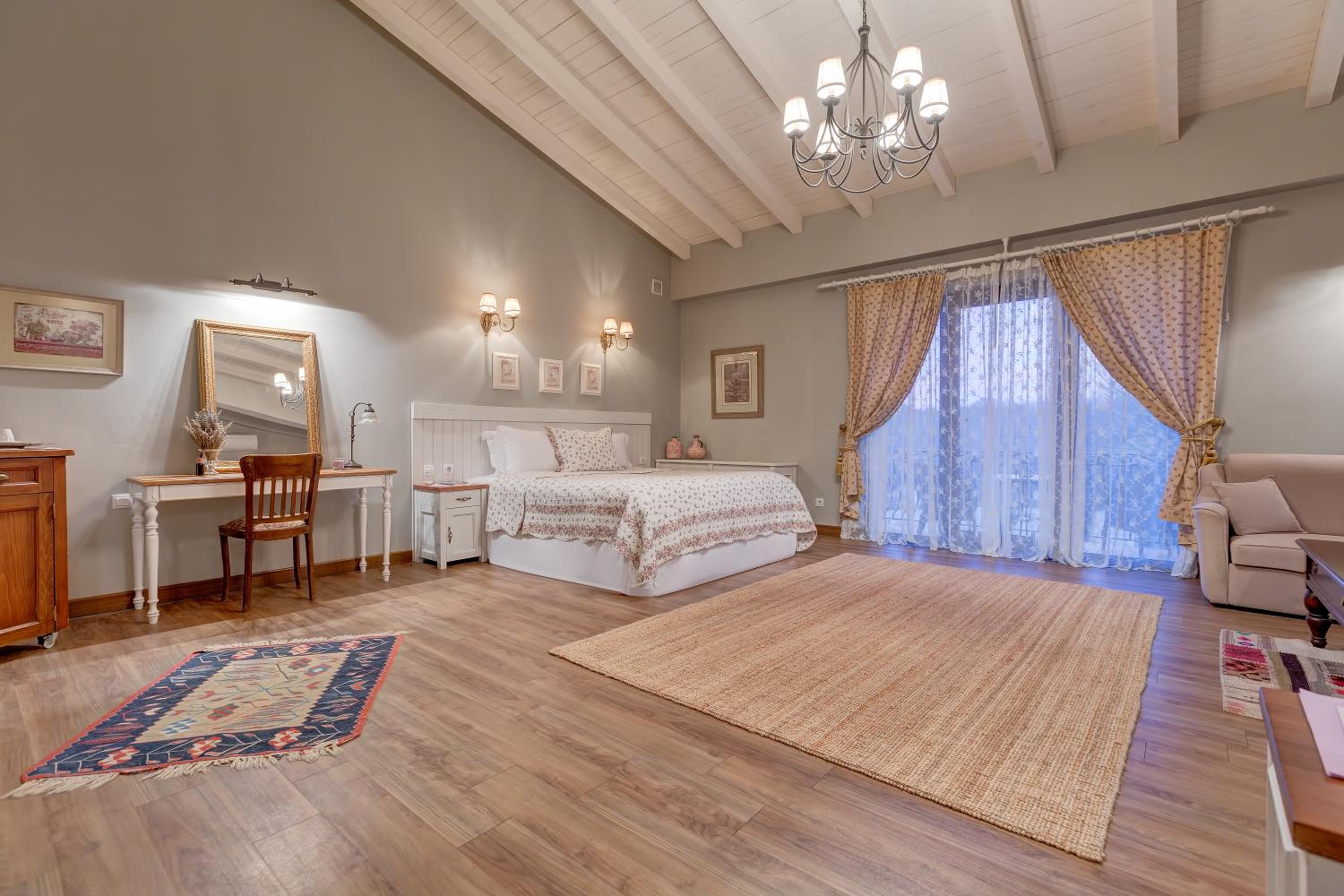 Suite with Fireplace & Forest View