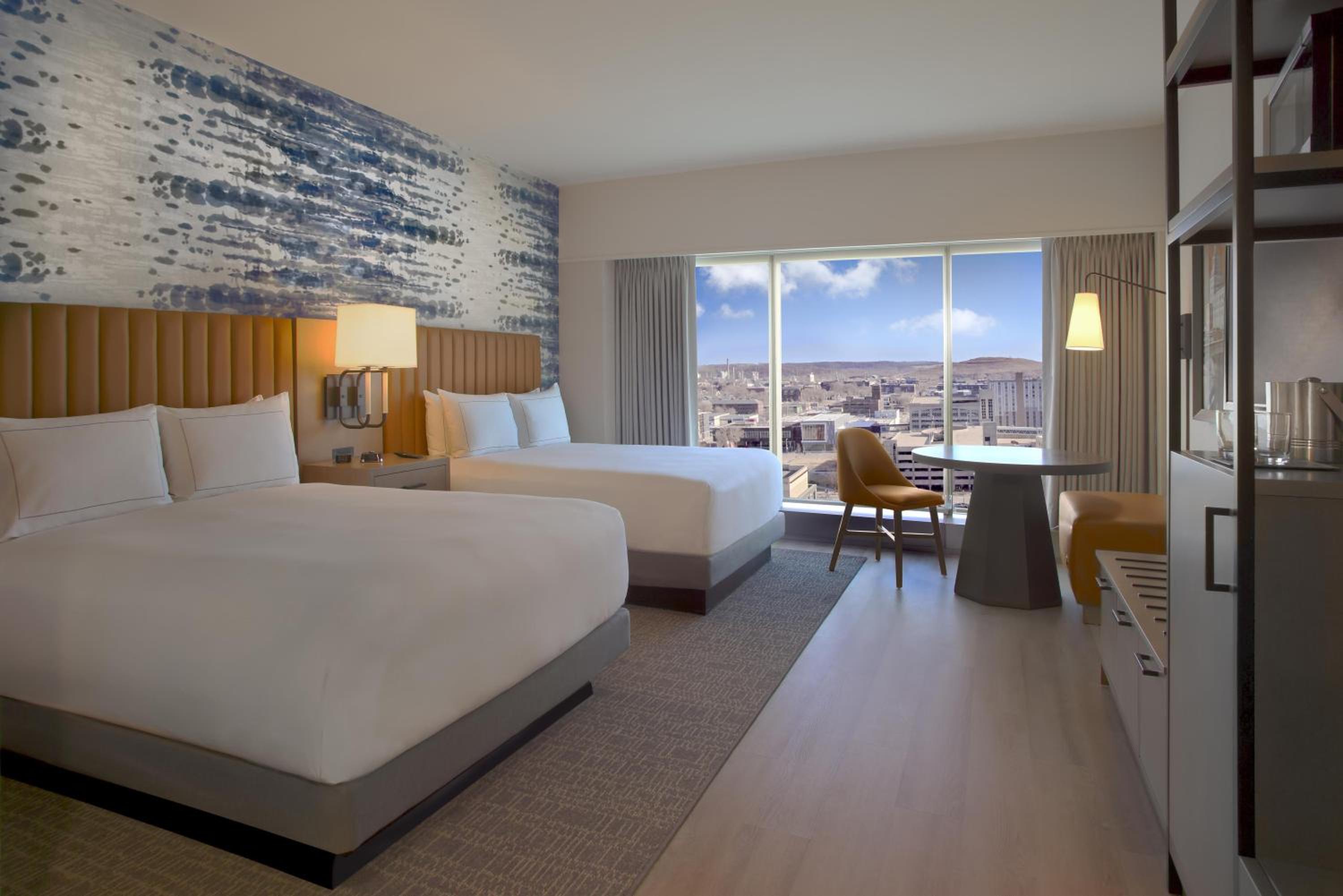 Queen Room with Two Queen Beds, City View and Roll-in Shower - Mobility Access / High Floor