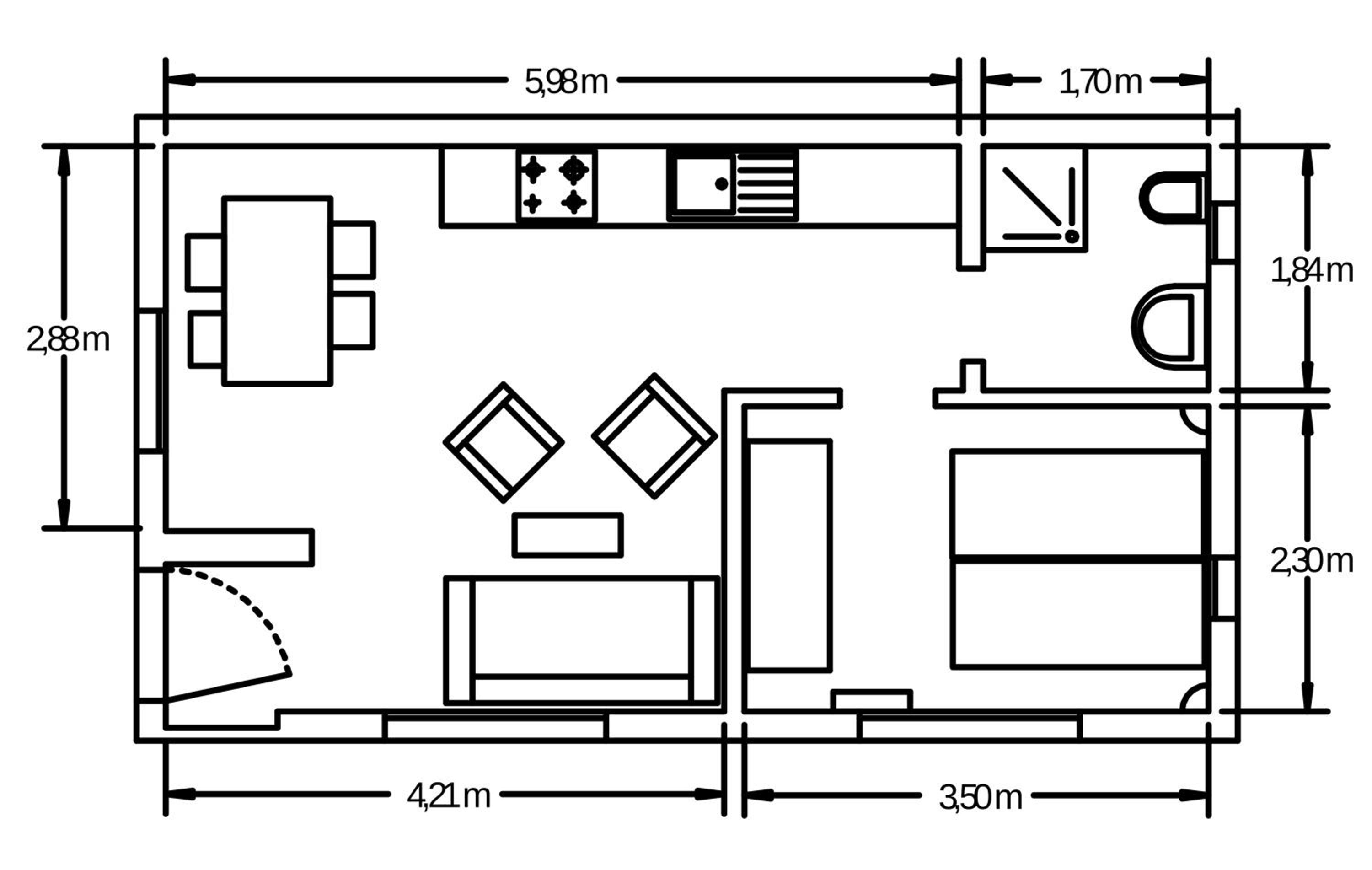 One-Bedroom House photo 2