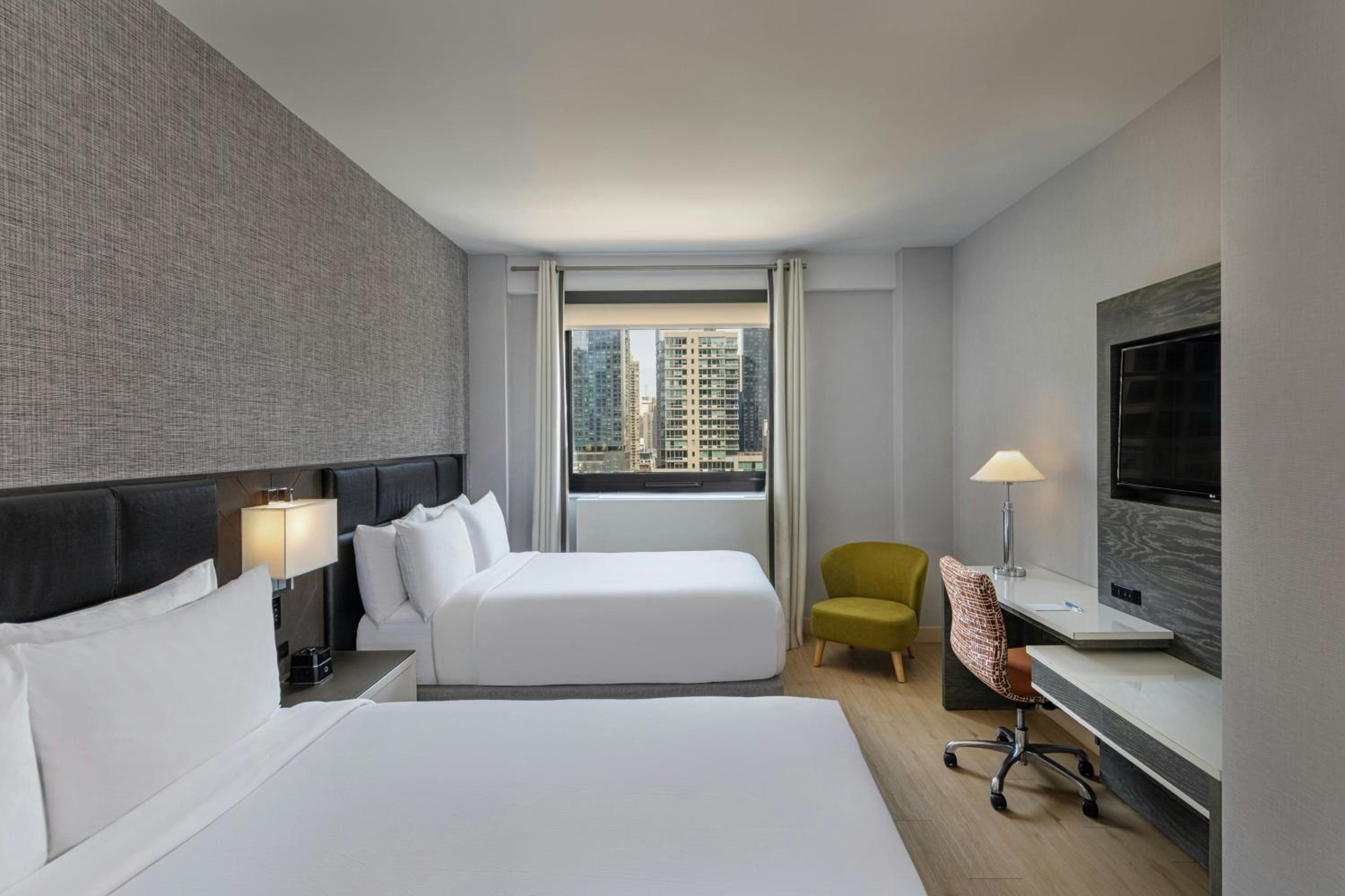Double Room with Two Double Beds and Roll-In Shower - Mobility Accessible