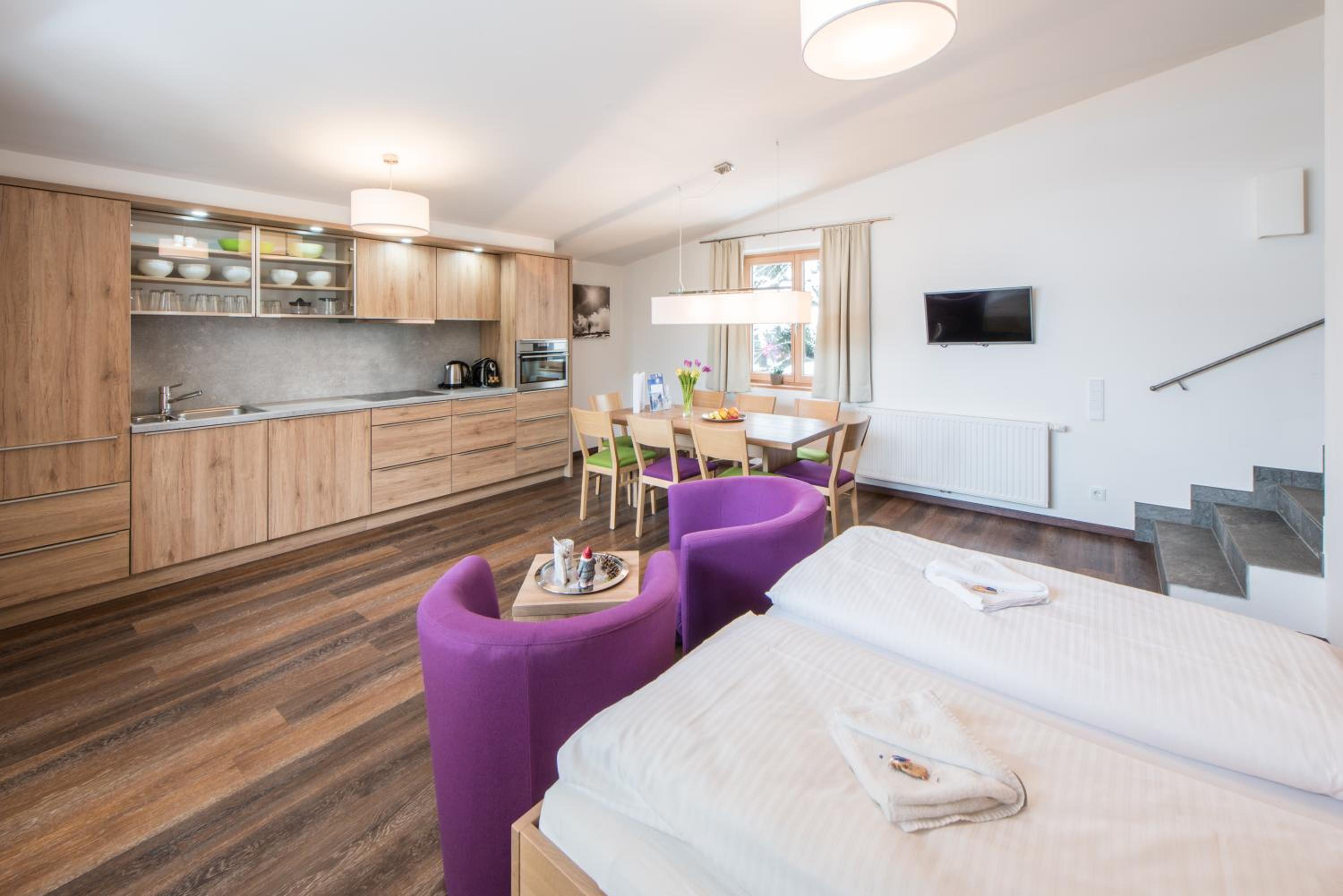 Three-Bedroom Apartment with Balcony and Sauna
