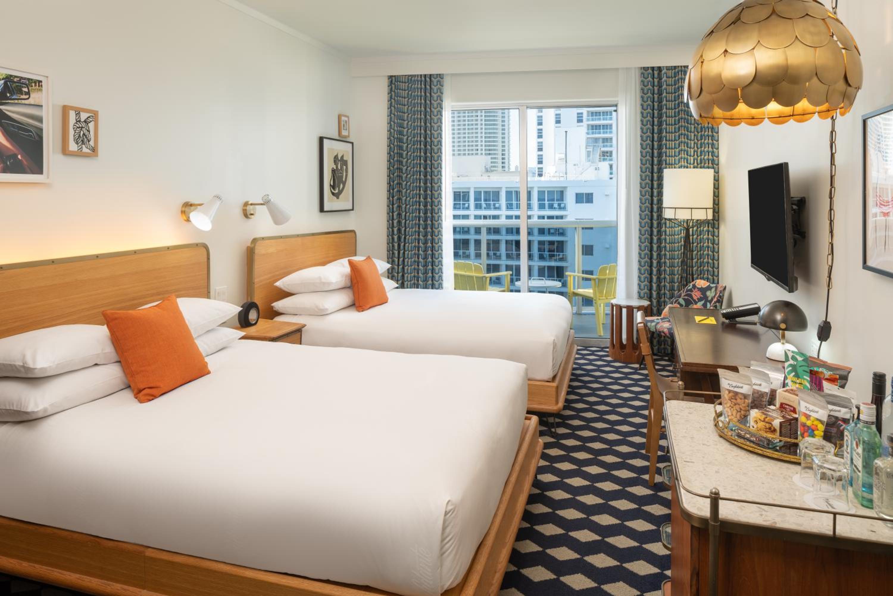 Queen Room with Two Queen Beds and Balcony - Partial Ocean View