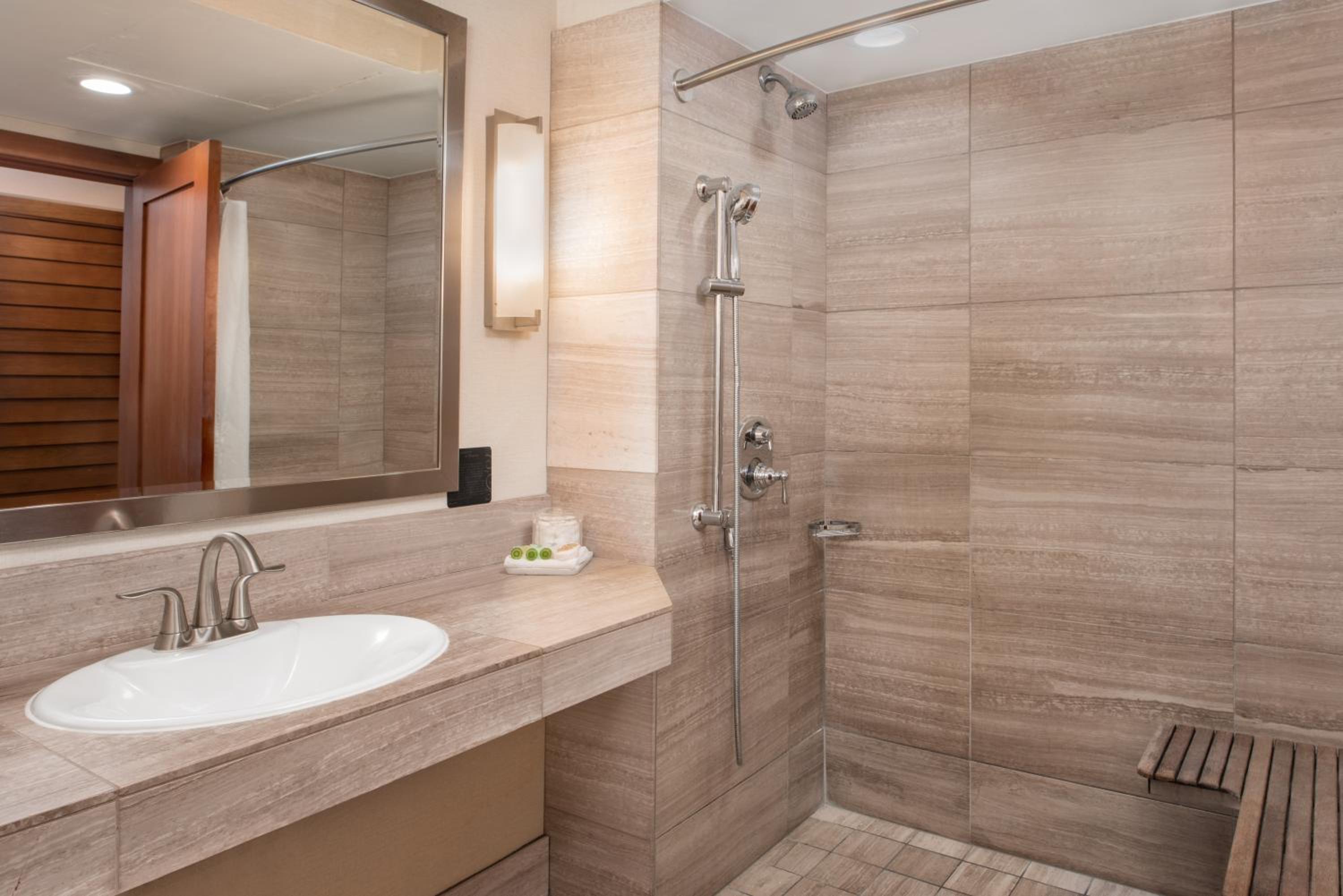 Standard Queen Non View Accessible Room with Roll-in Shower