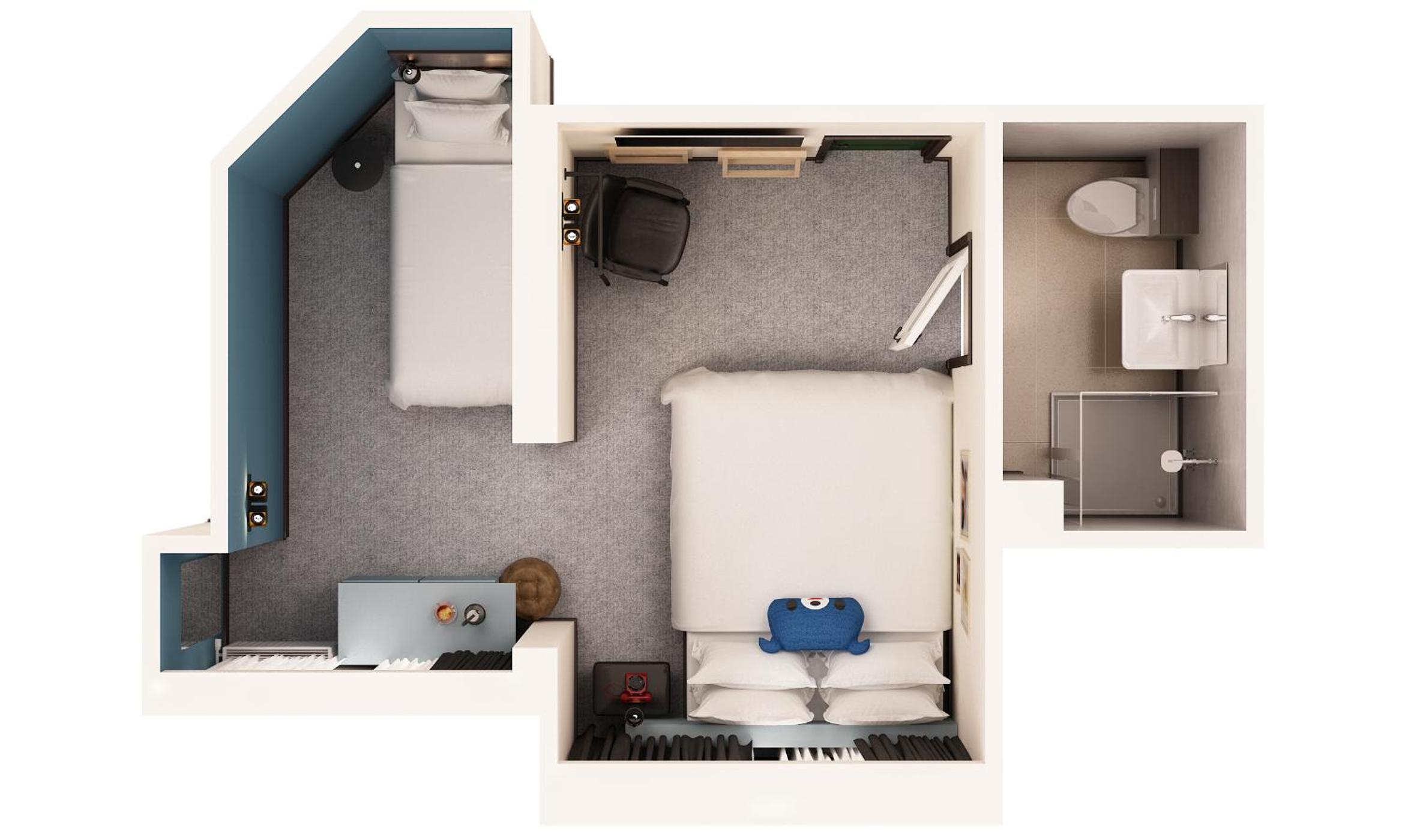 Comfort Room 1 Double Bed 1 Single Bed