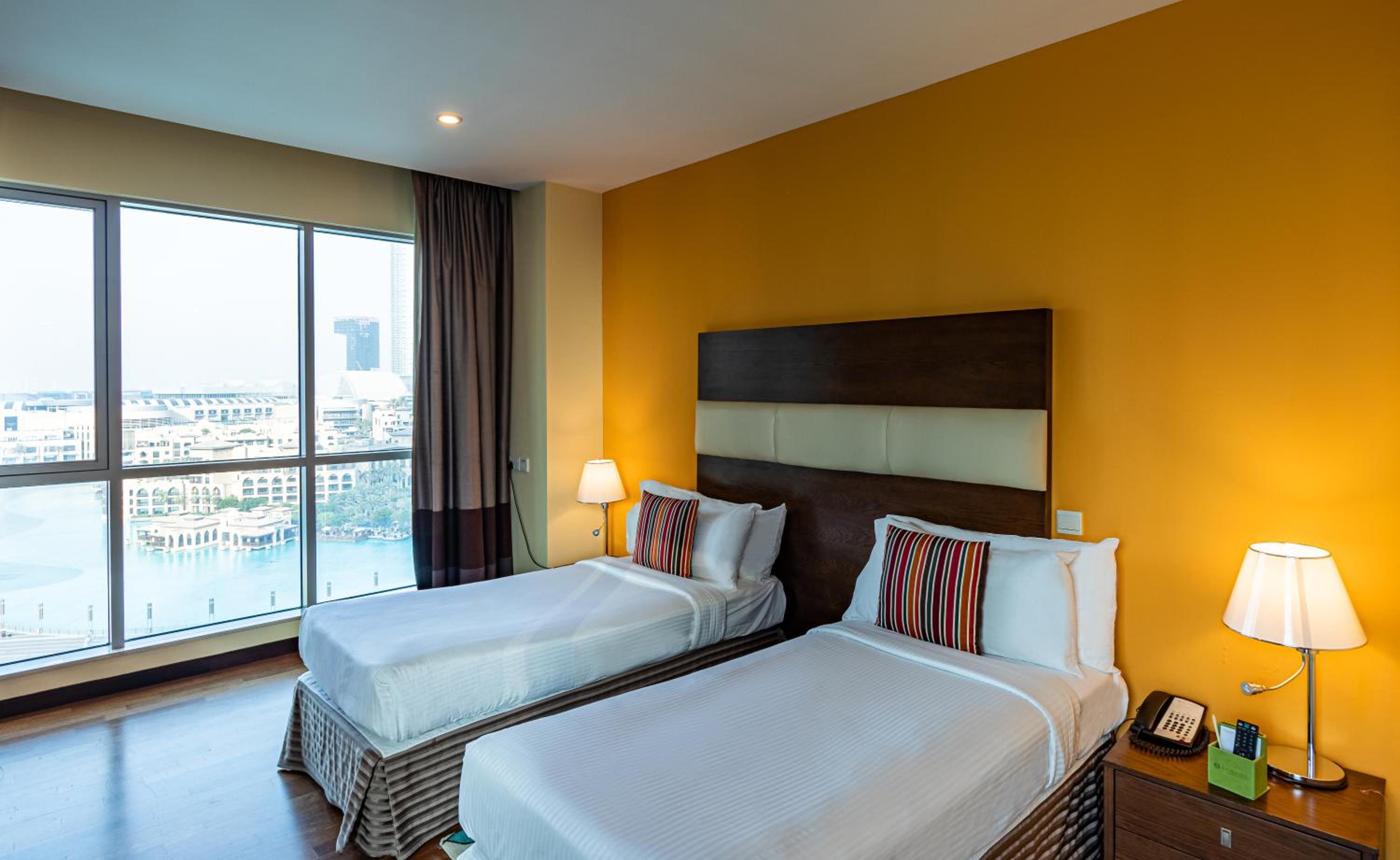 Premium Twin Studio, Burj Khalifa/Fountain View, Non-Smoking, Complimentary Transfer to Kite Beach, Dubai Mall and Metro Station