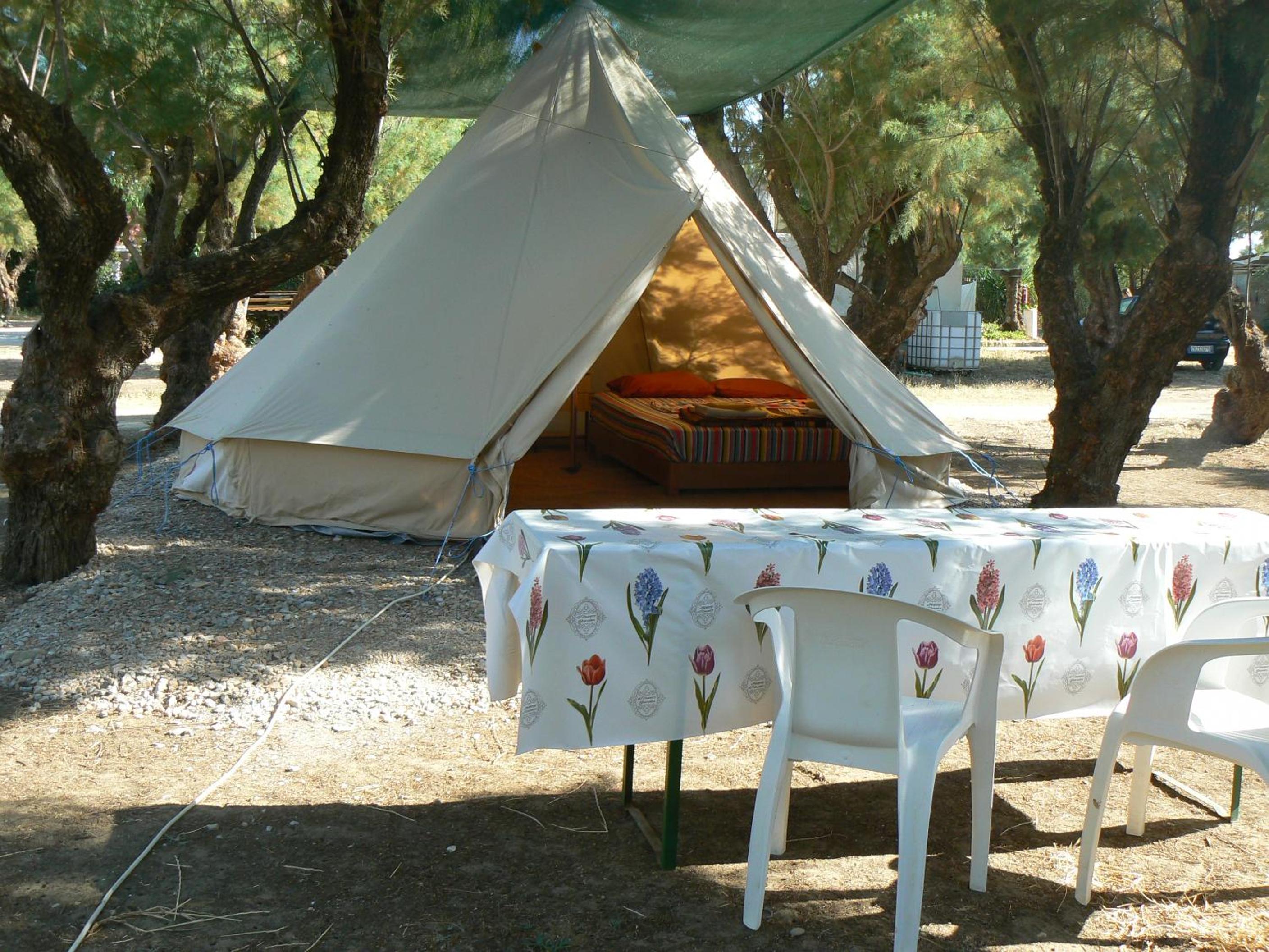 Canvas Bell Tent with Fridge