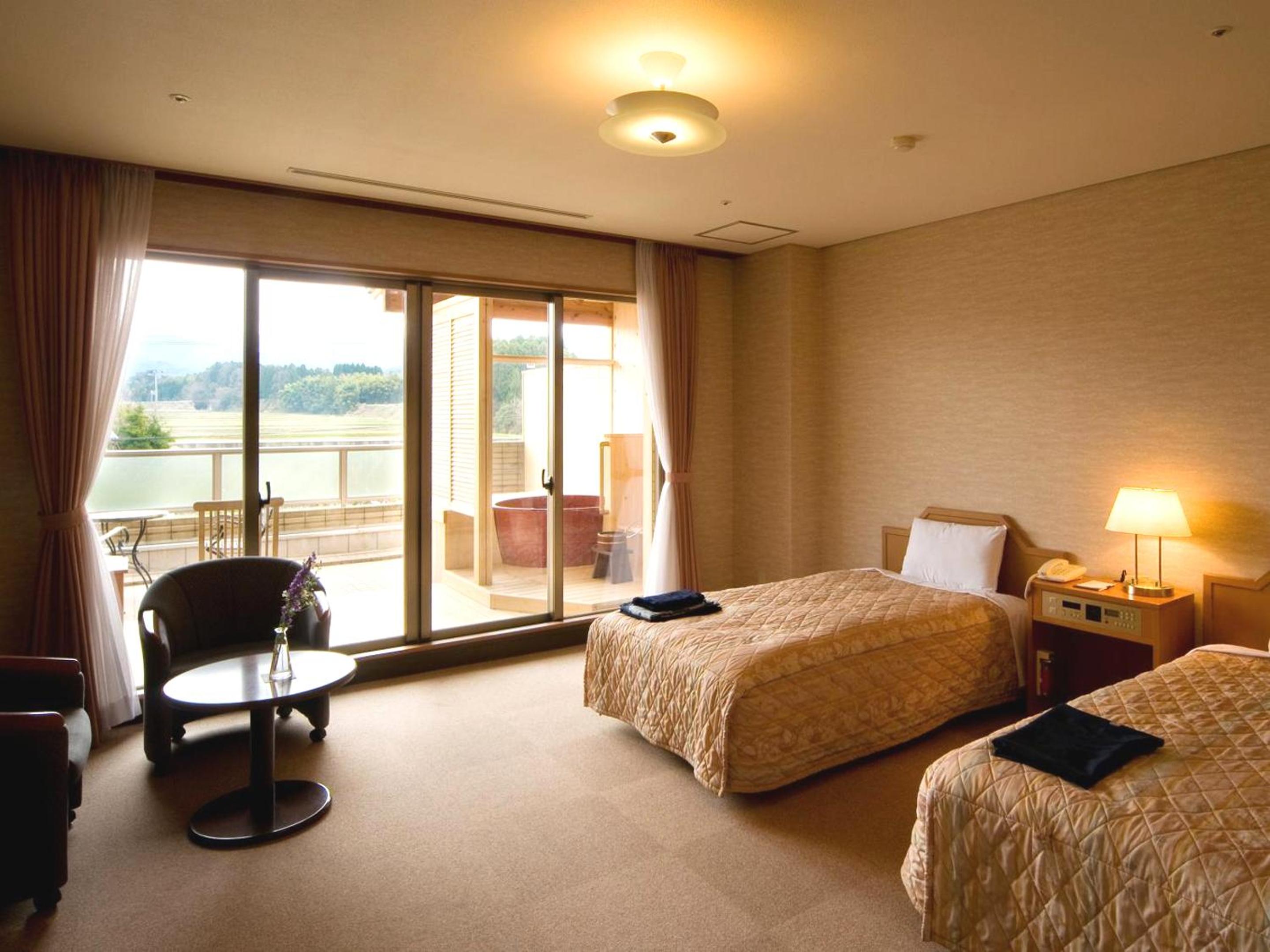 Western-Style Twin Room with Private Open-Air Bath photo 1