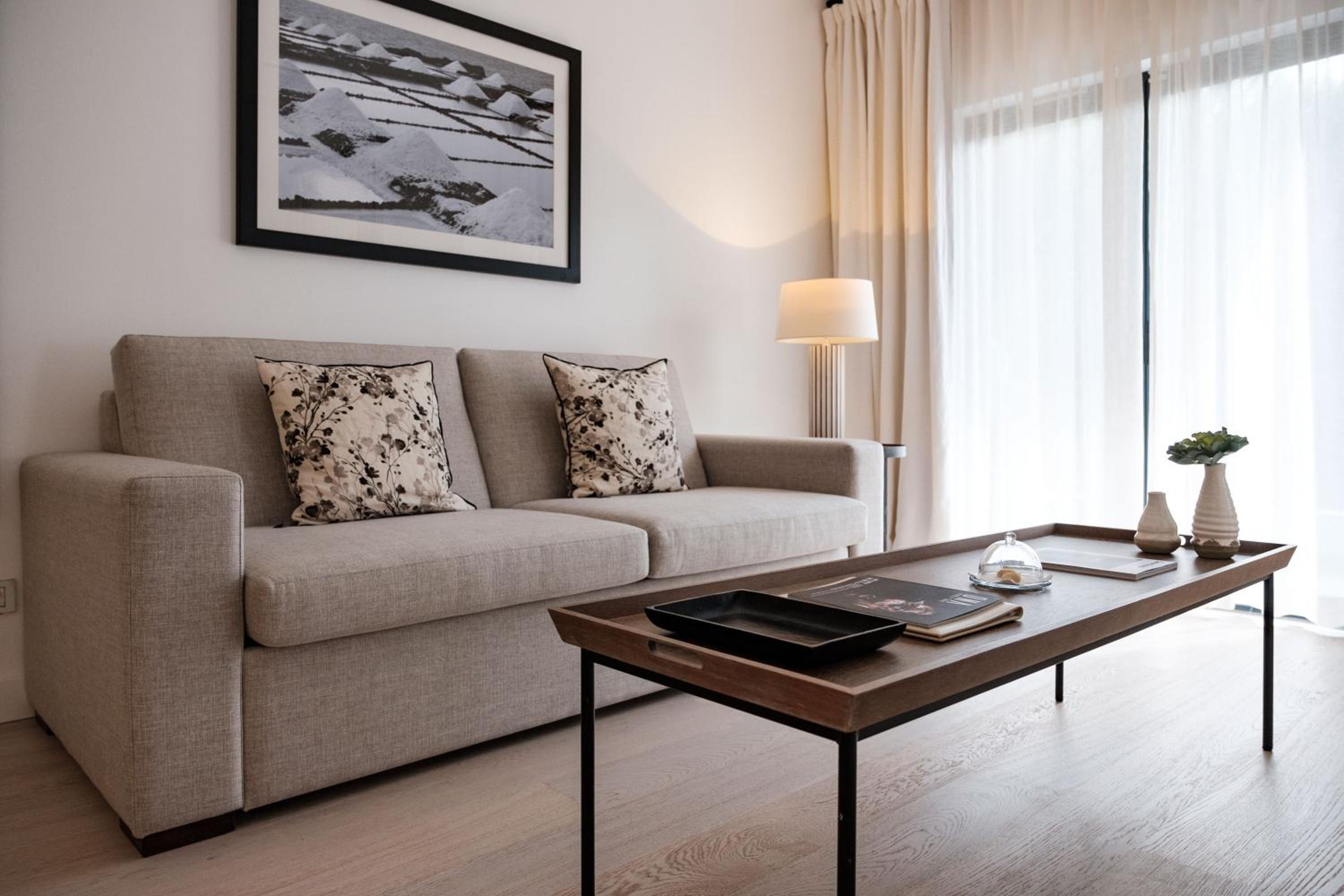 living room with two couches and a coffee table