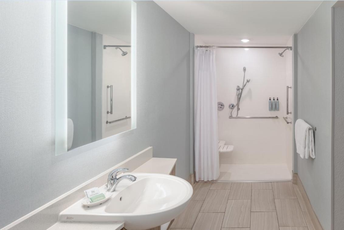 Suite with Two Queen Beds and Sofa Bed - Mobility and Hearing Accessible with Roll-in Shower