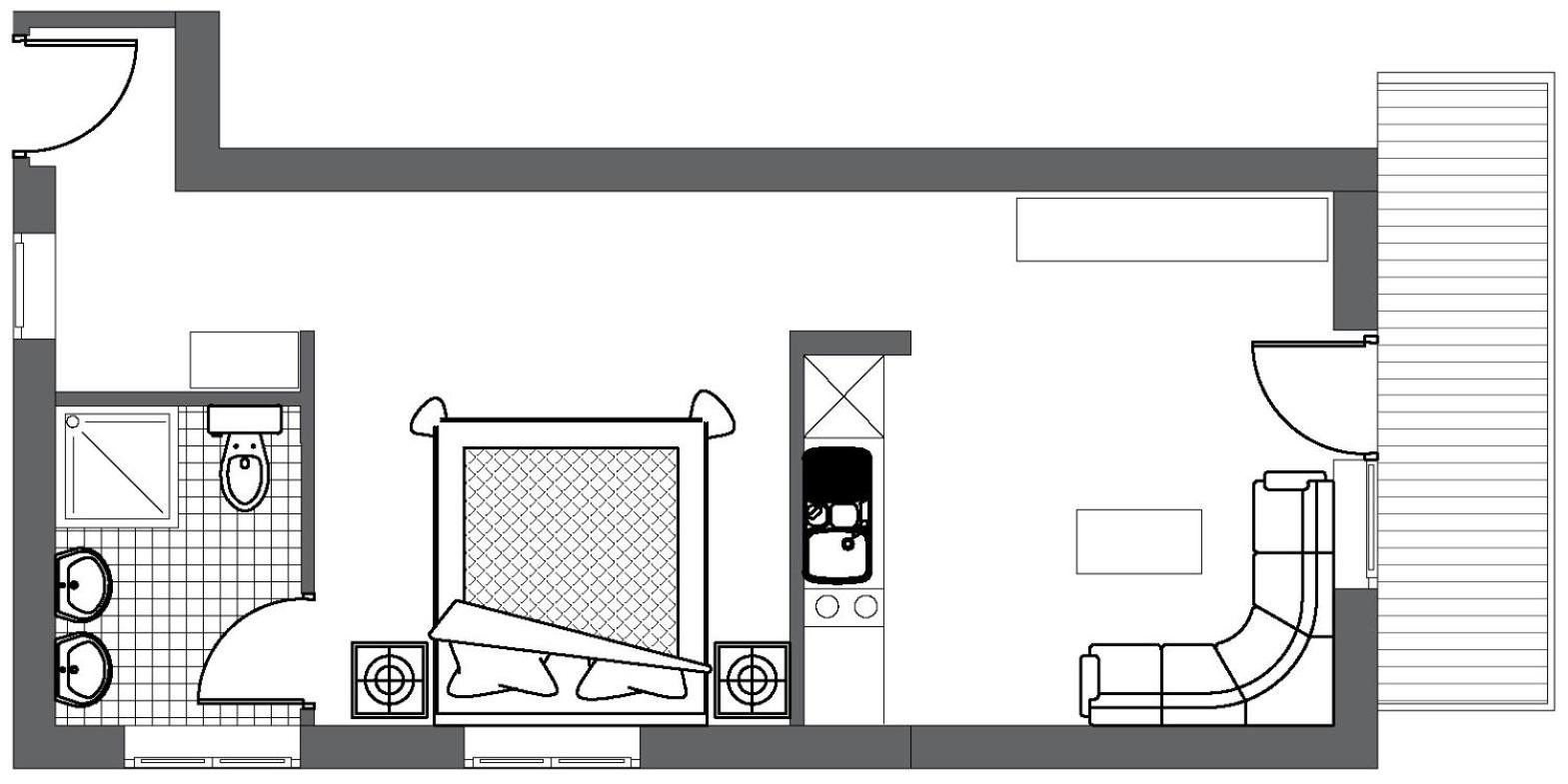 One-Bedroom Apartment with Shower photo 3