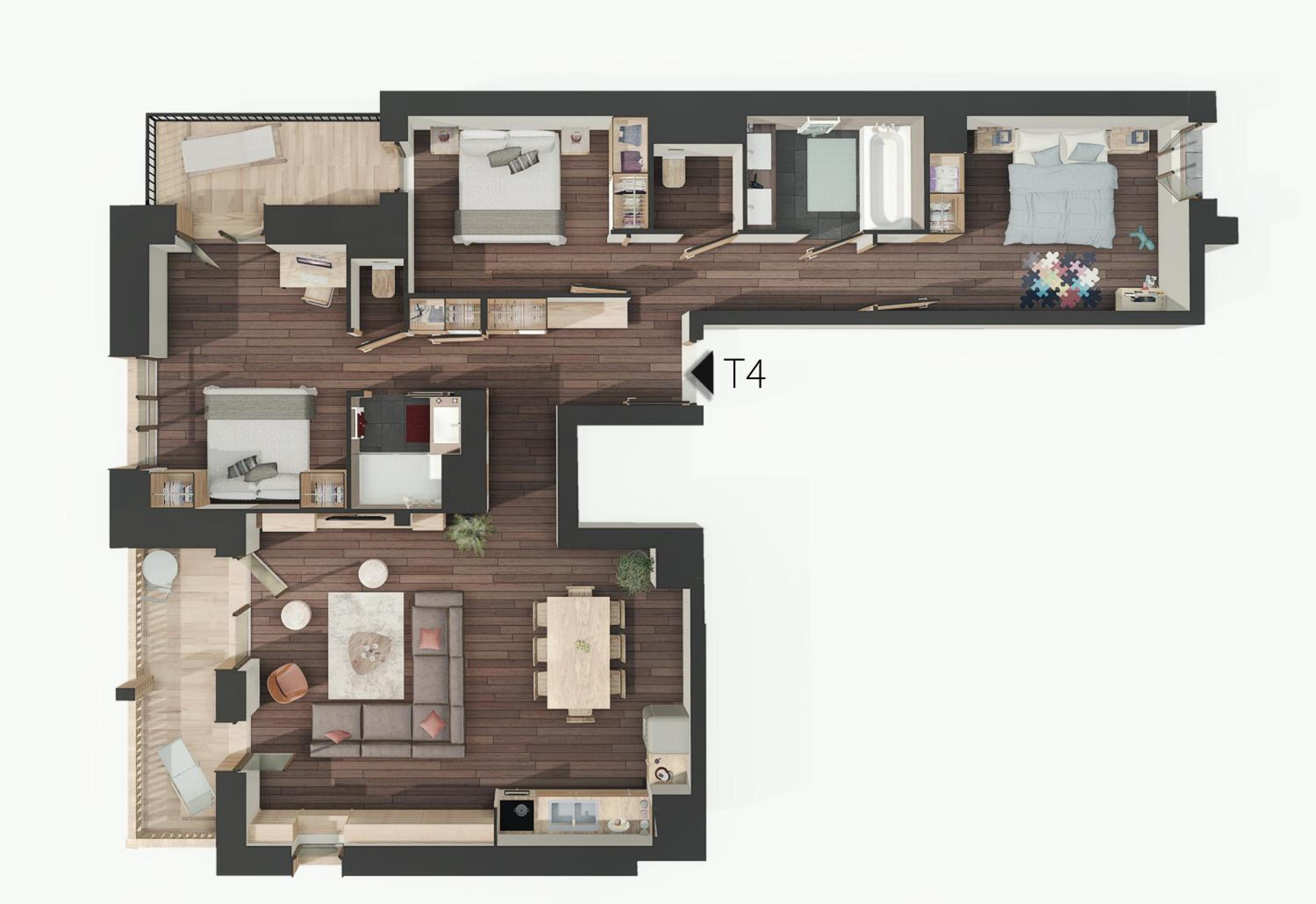 Three-Bedroom Apartment