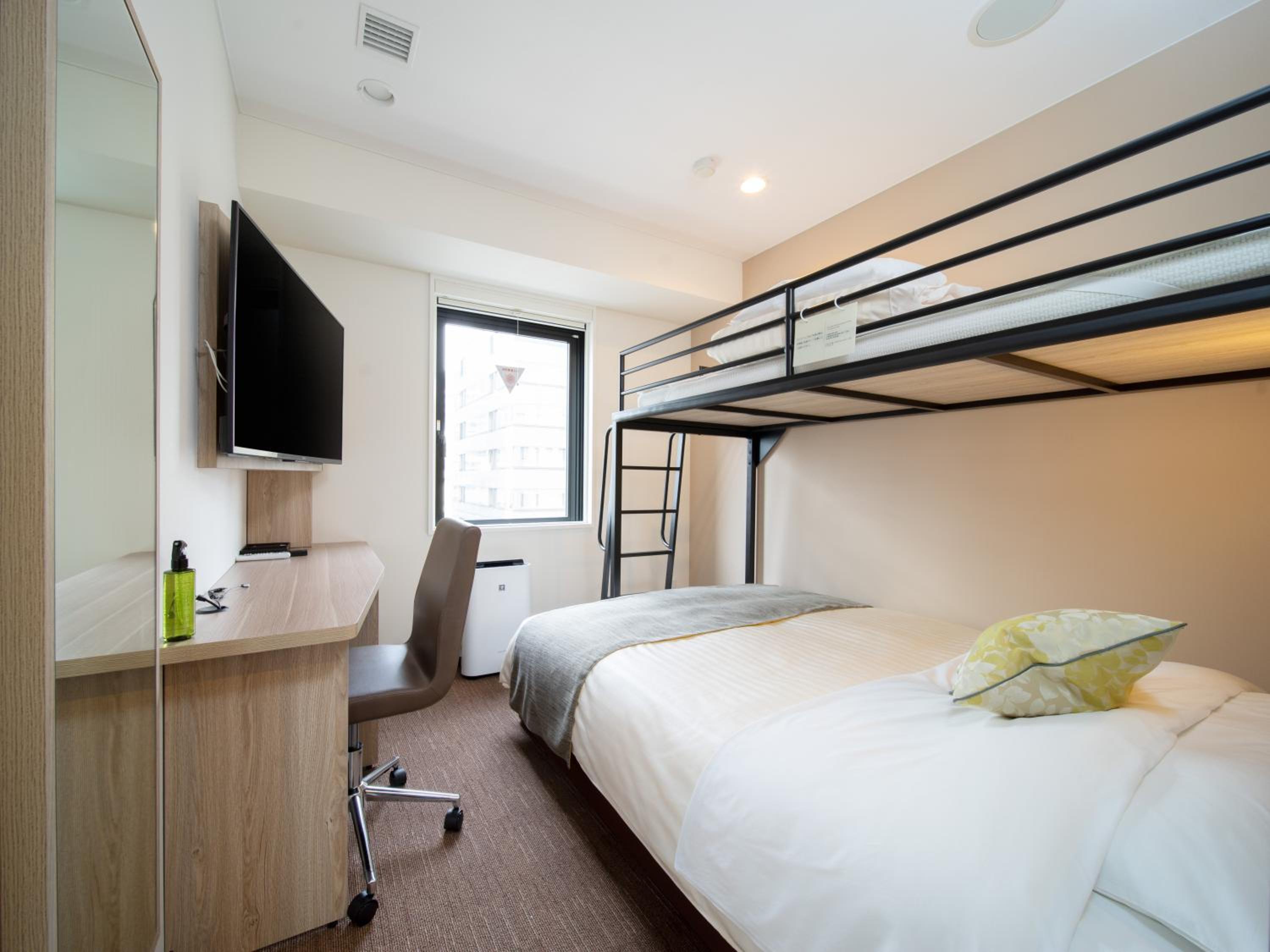 Room with Double Bed and Bunk Bed