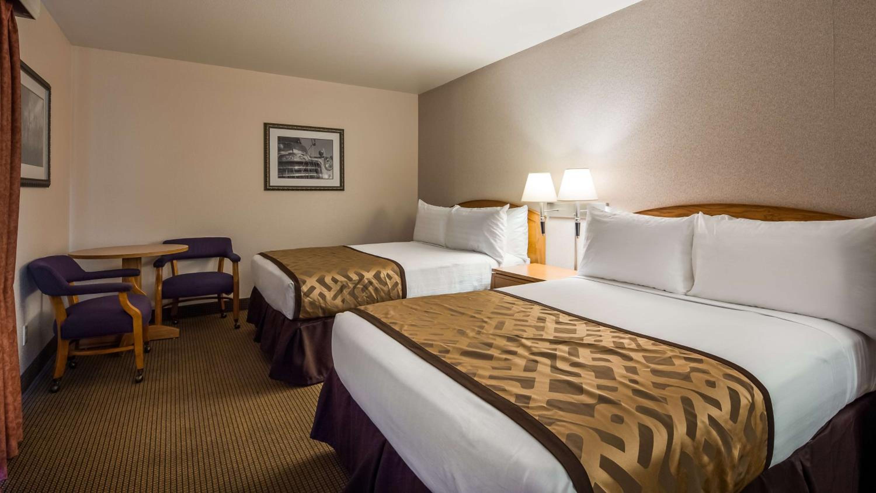 Double Room with Two Double Beds and Mobility Accessible Roll-In Shower