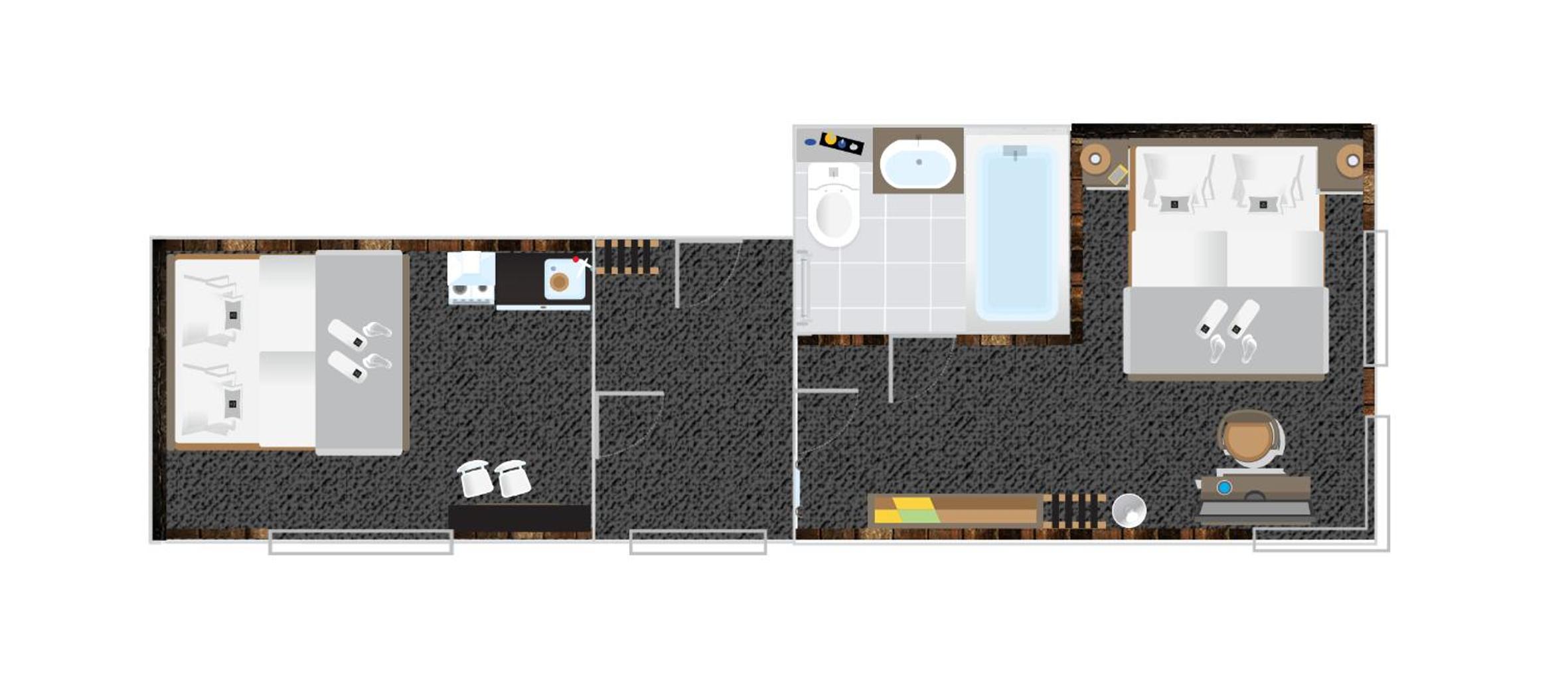 Two-Bedroom Apartment with Kitchen and Wellness Access photo 2
