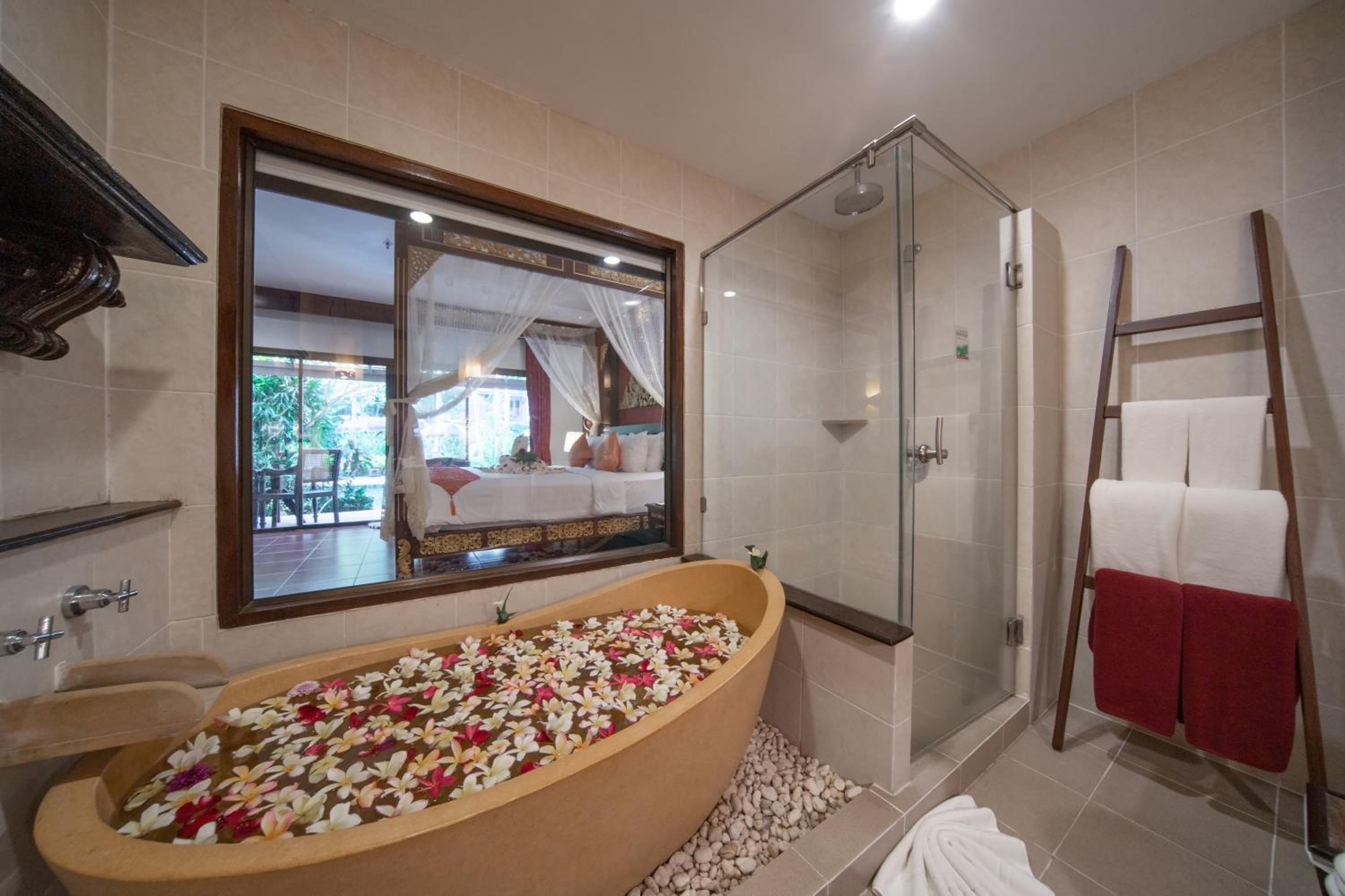 Relax in luxury with a stunning floral bath.