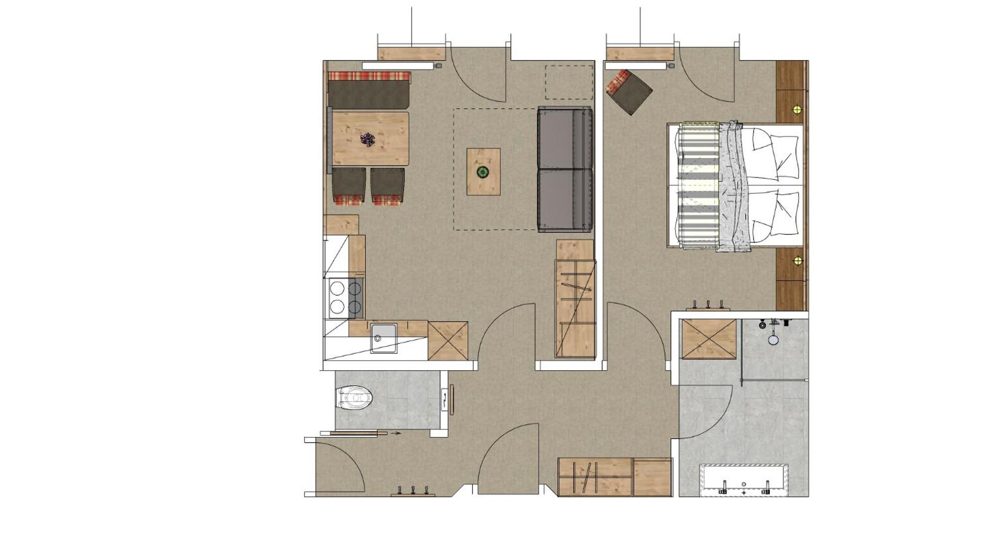 One-Bedroom Apartment with Balcony photo 2