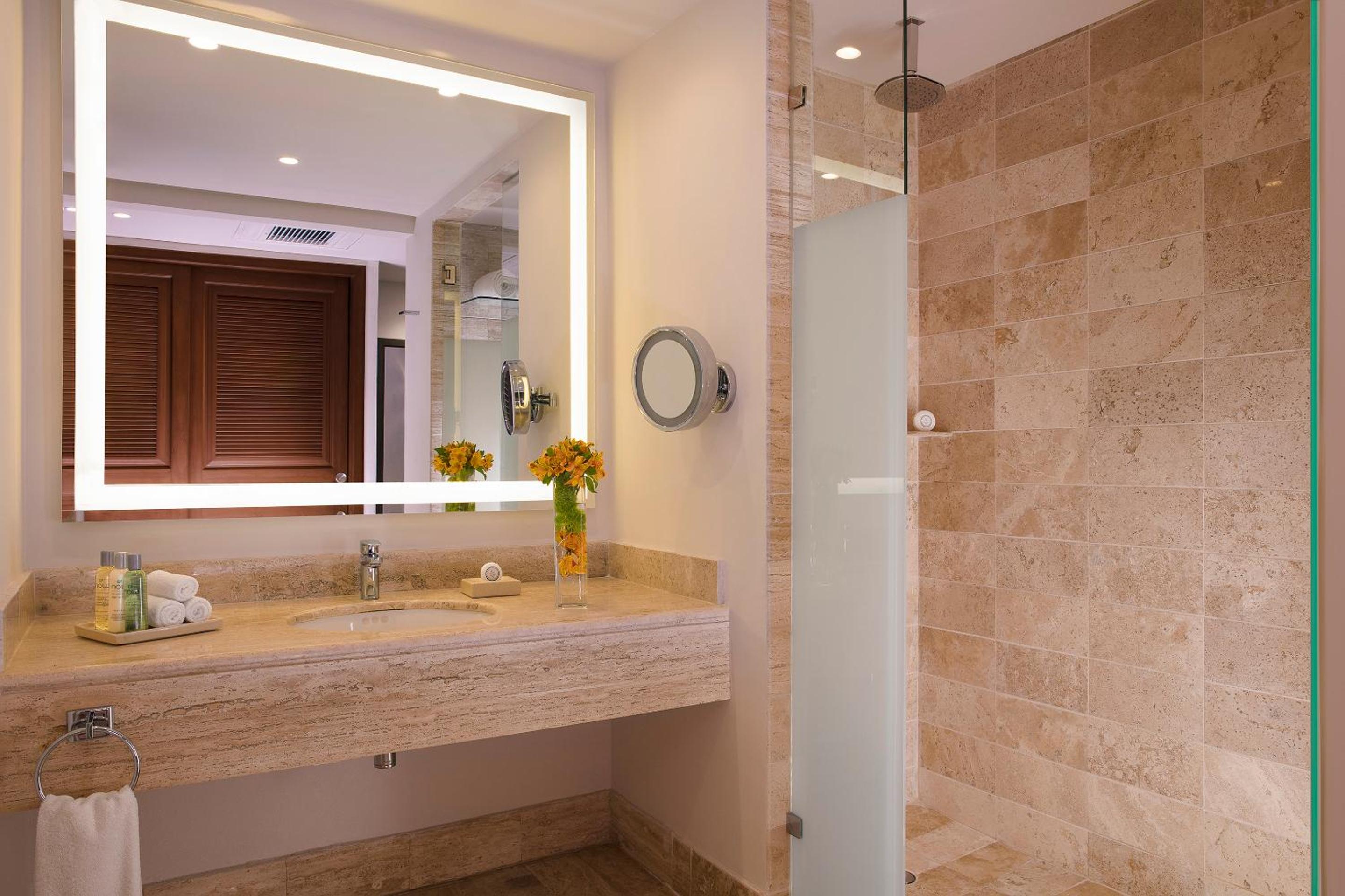 Relax in our luxurious spa-inspired bathroom.