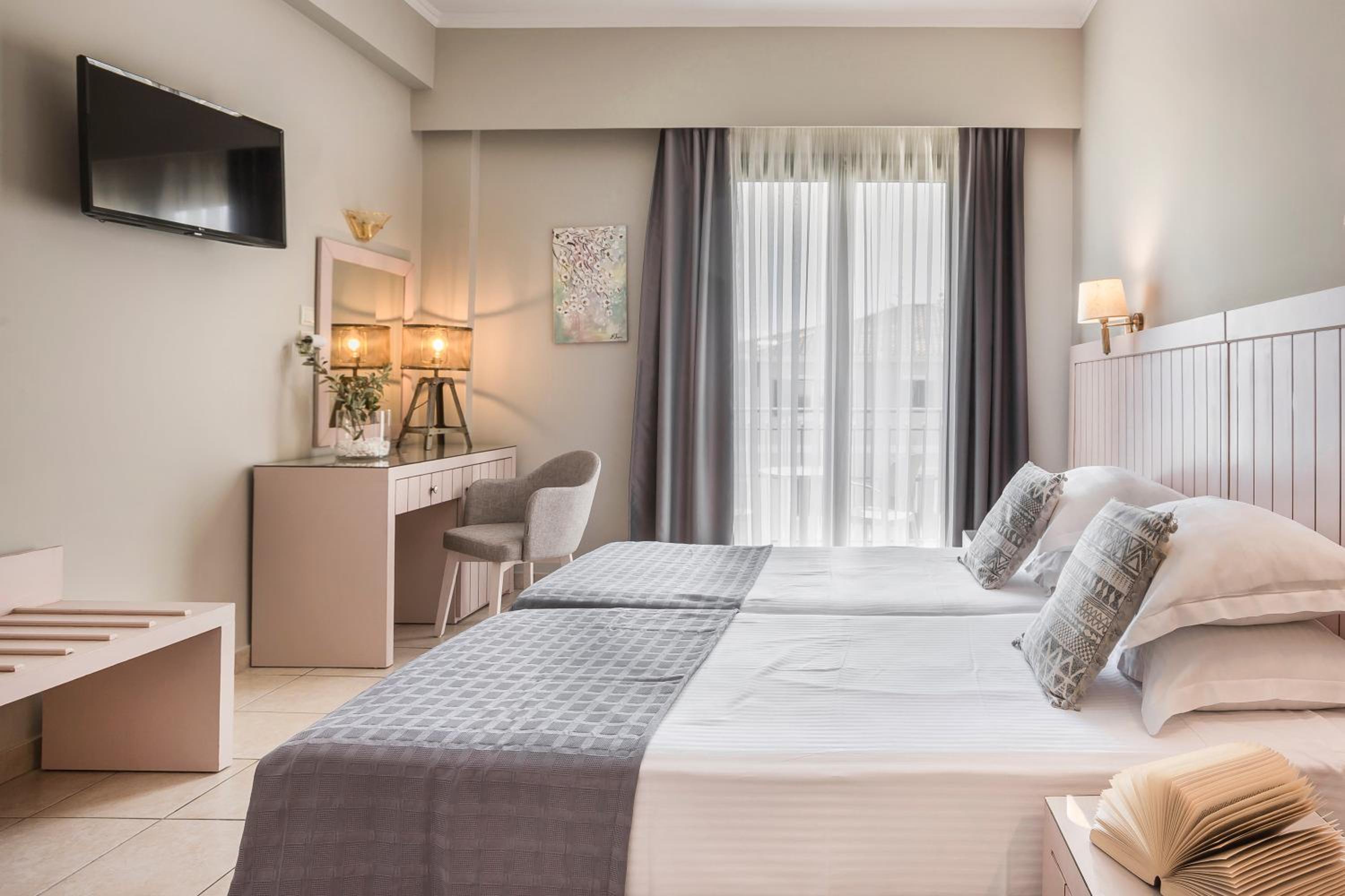 Twin or Double Room with Balcony and Side Sea View