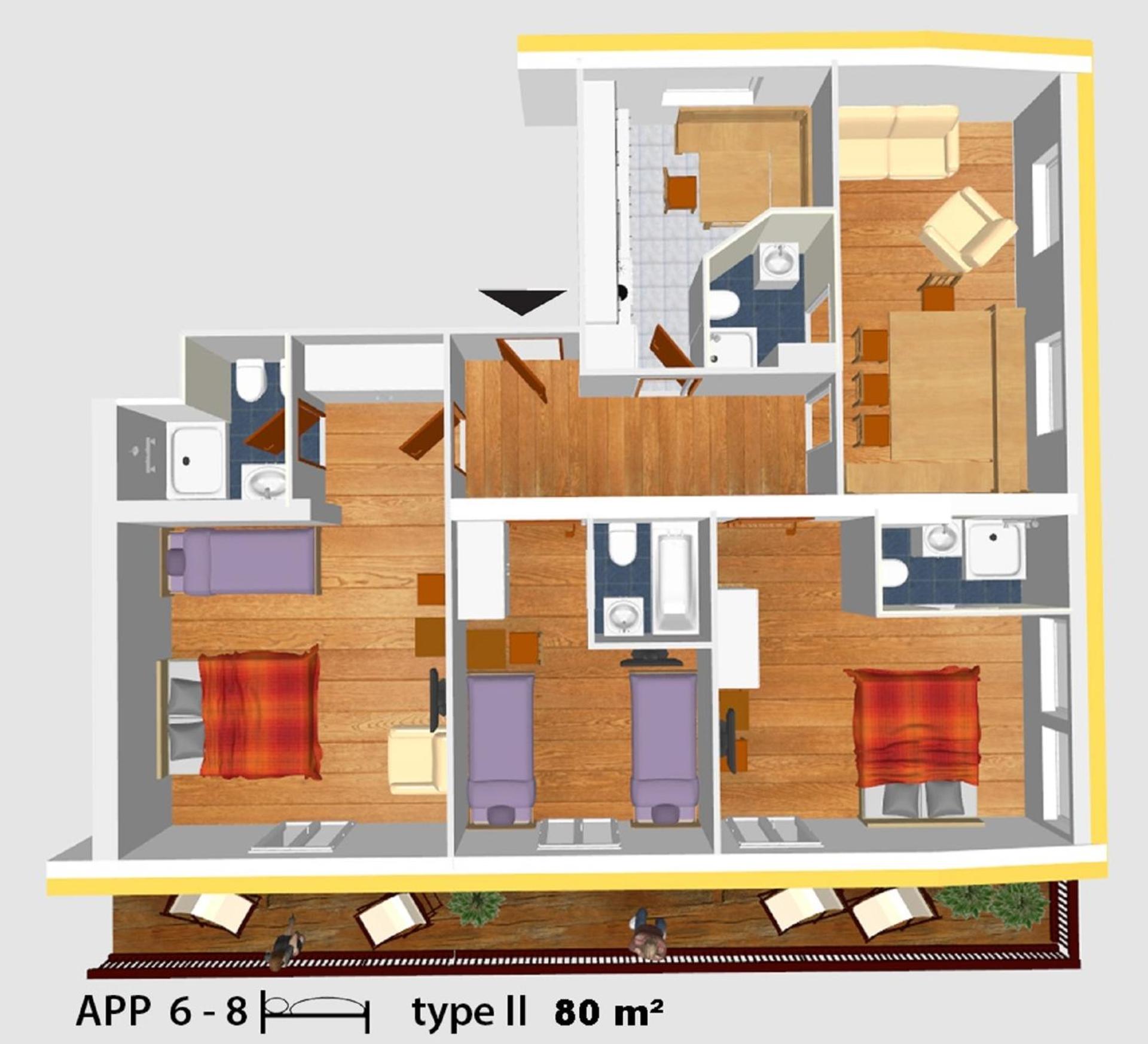 Three-Bedroom Apartment photo 2