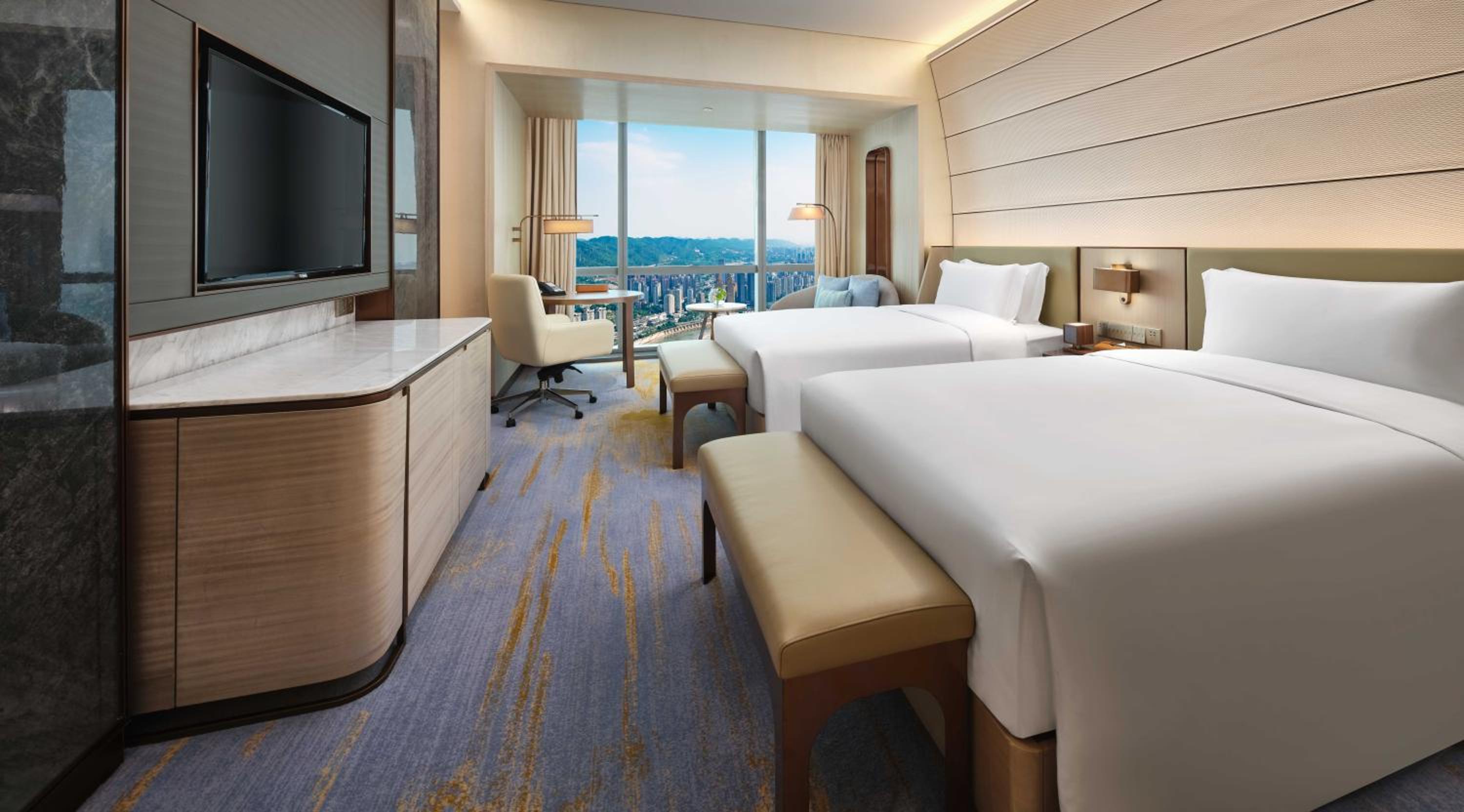 Classic Double Room with Two Double Beds and City View - Photo 1