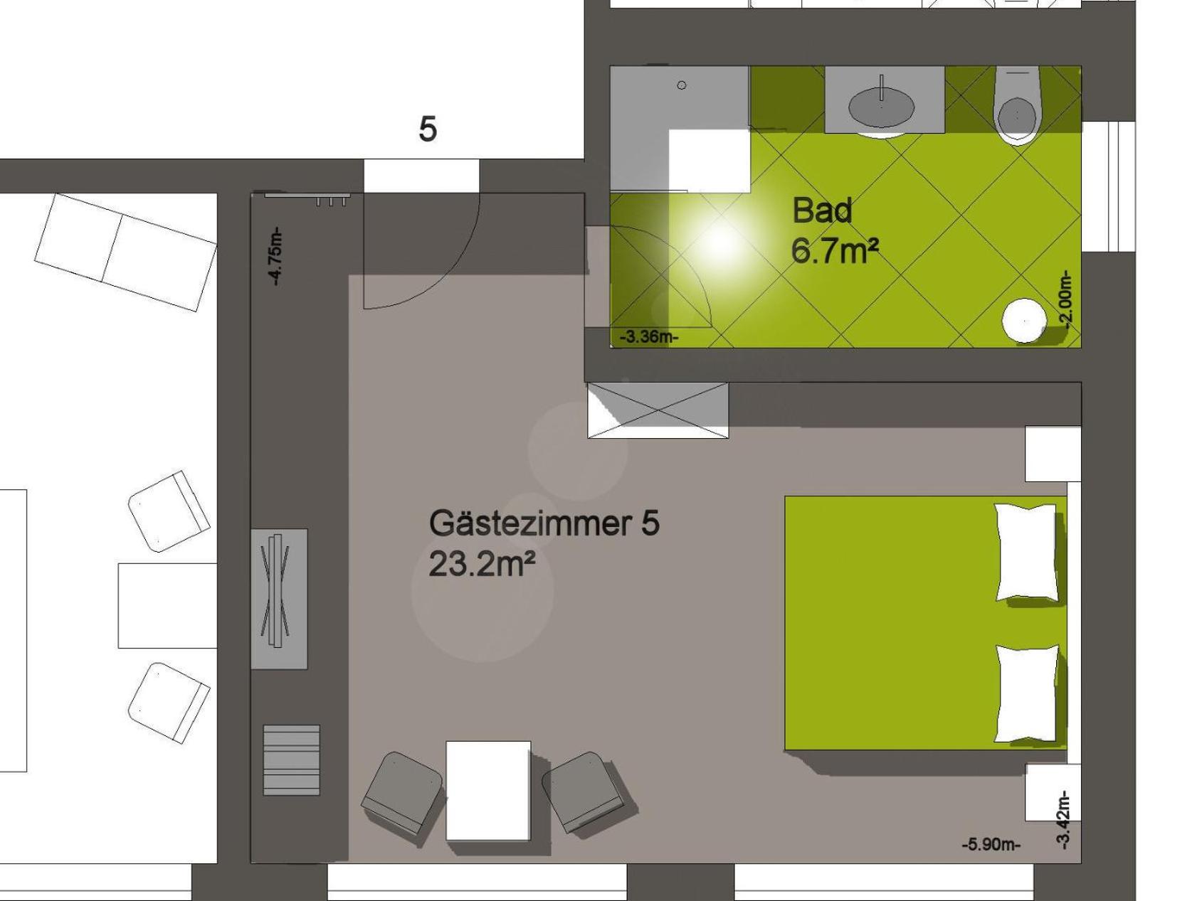 Deluxe Double Room with Shower - Photo 4
