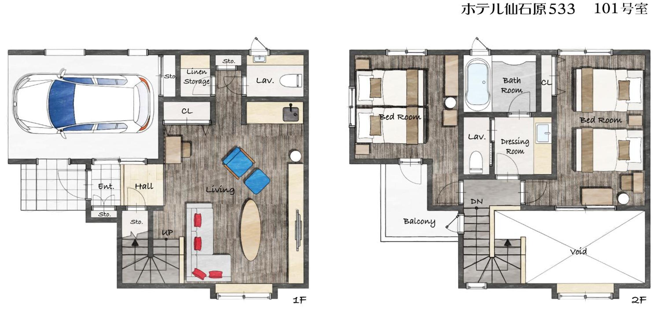 101, 2 twin bedrooms and Living Room Maisonette Suite, 88㎡ - Photo 3