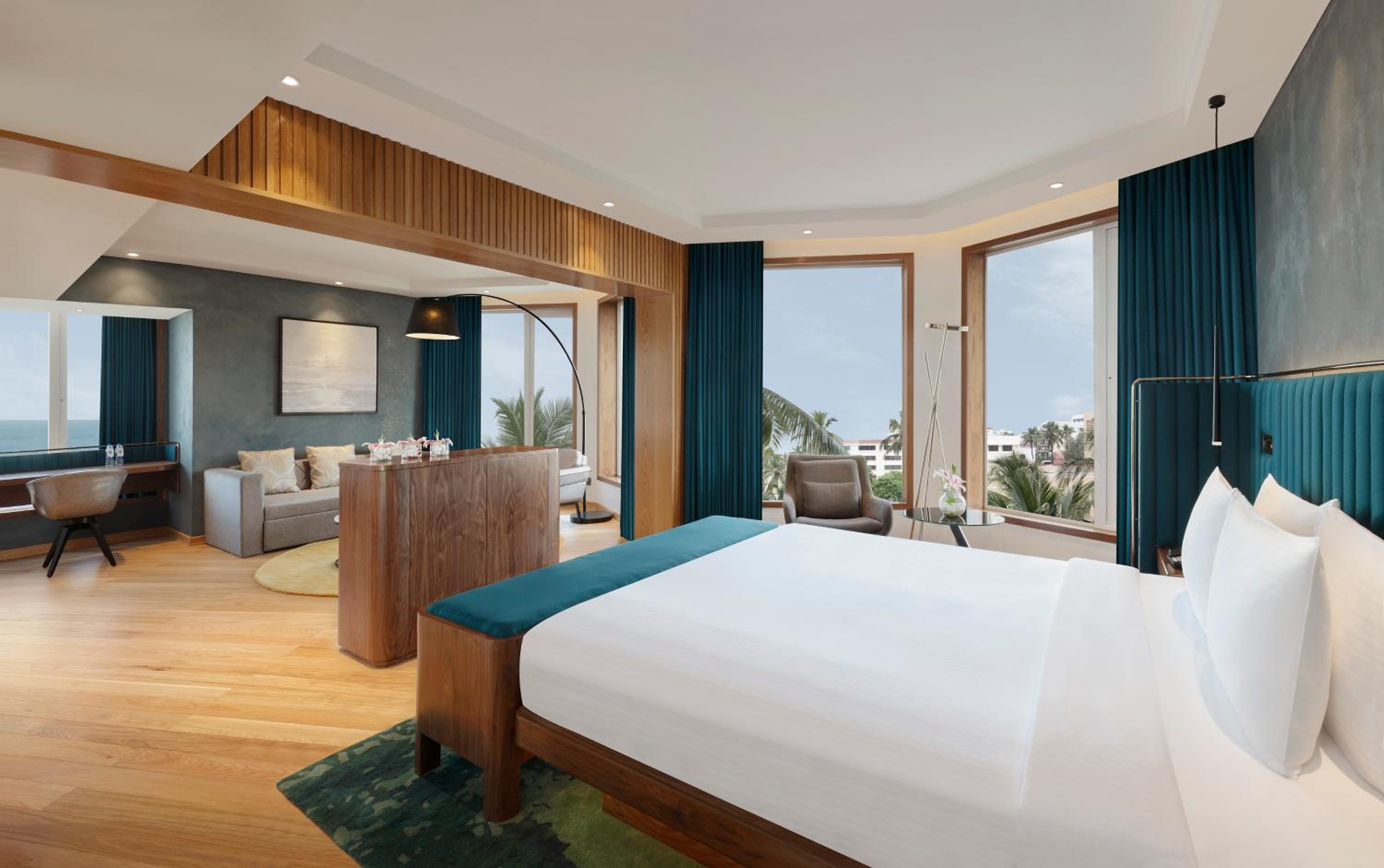 Executive Suite King Bed Ocean View – Buffet Breakfast, Complimentary Airport transfers (T1&T2), Premier Lounge Access with Cocktail Hrs. from 18:00 Hrs. to 20:00 Hrs at Novotel Mumbai Juhu Beach Executive Suite King Bed Ocean View – Buffet Breakfast, Complimentary Airport transfers (T1&T2), Premier Lounge Access with Cocktail Hrs. from 18:00 Hrs. to 20:00 Hrs at Novotel Mumbai Juhu Beach