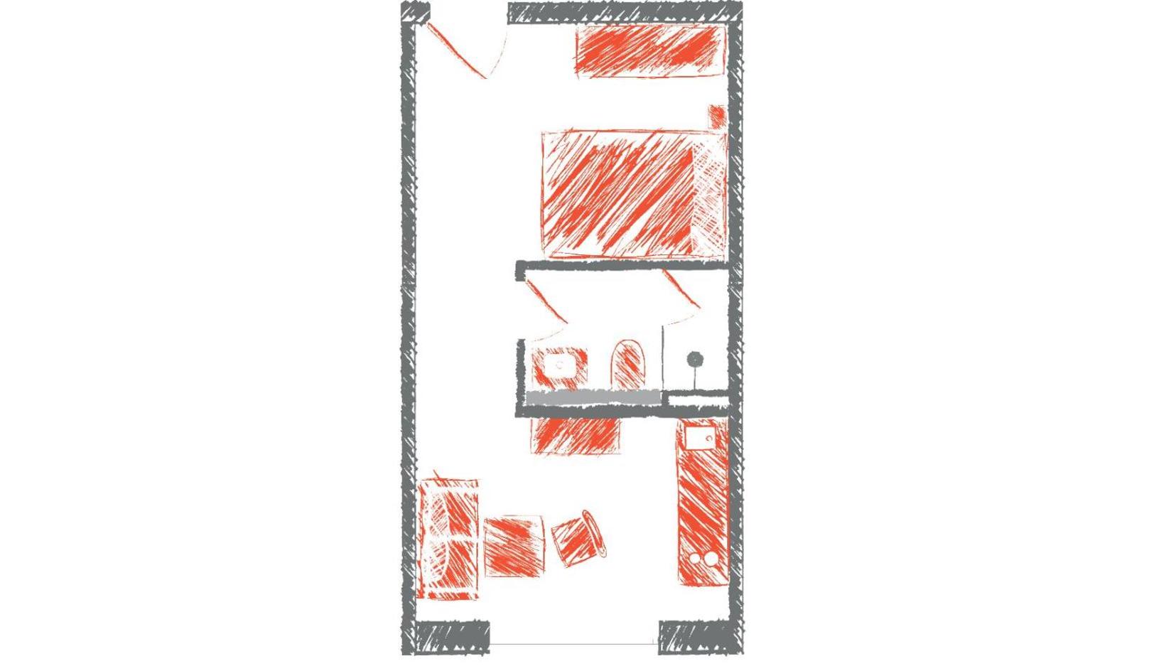 Apartment S - Queen bed and balcony