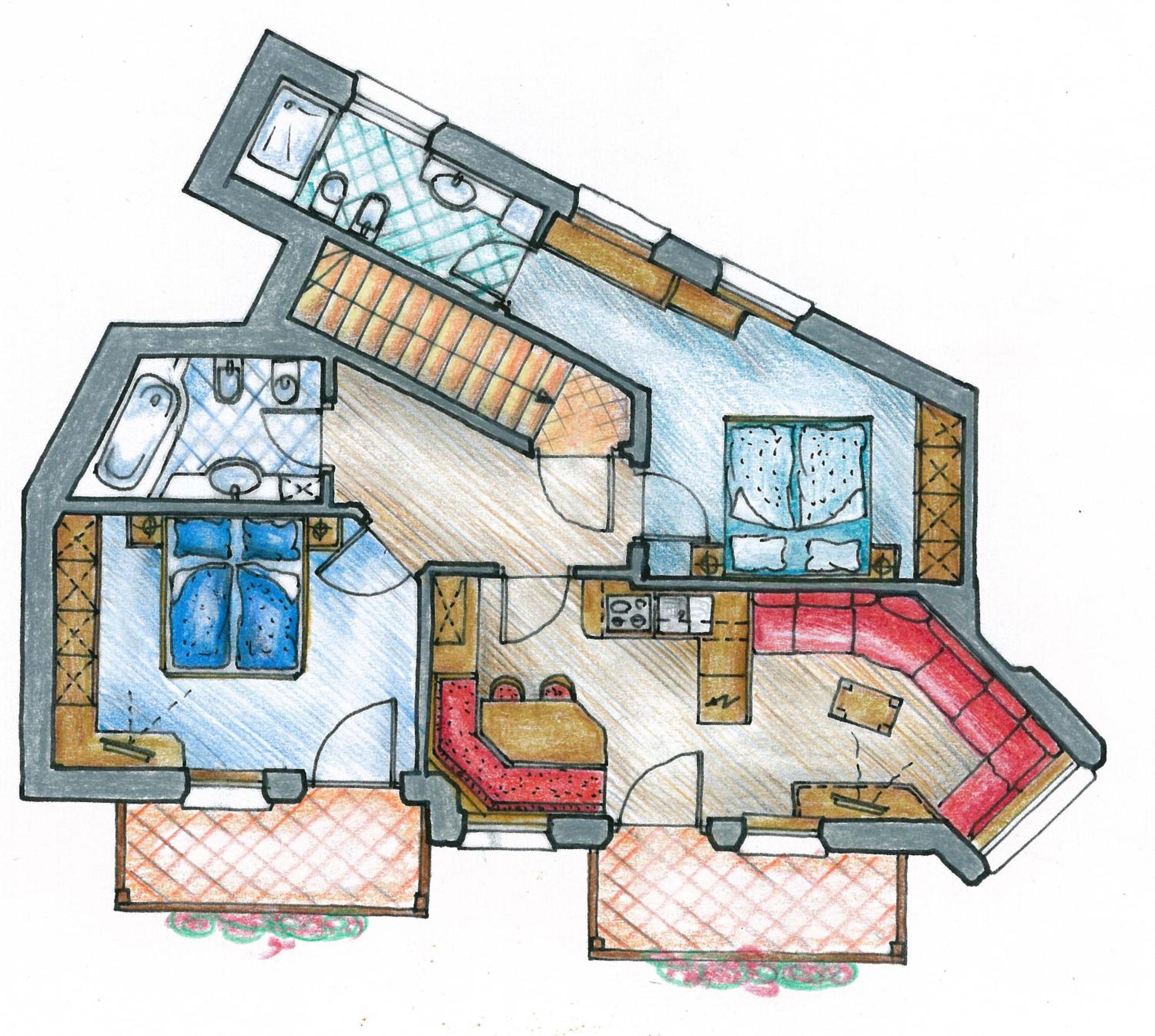 Two-Bedroom Apartment with Balcony - Attic photo 2