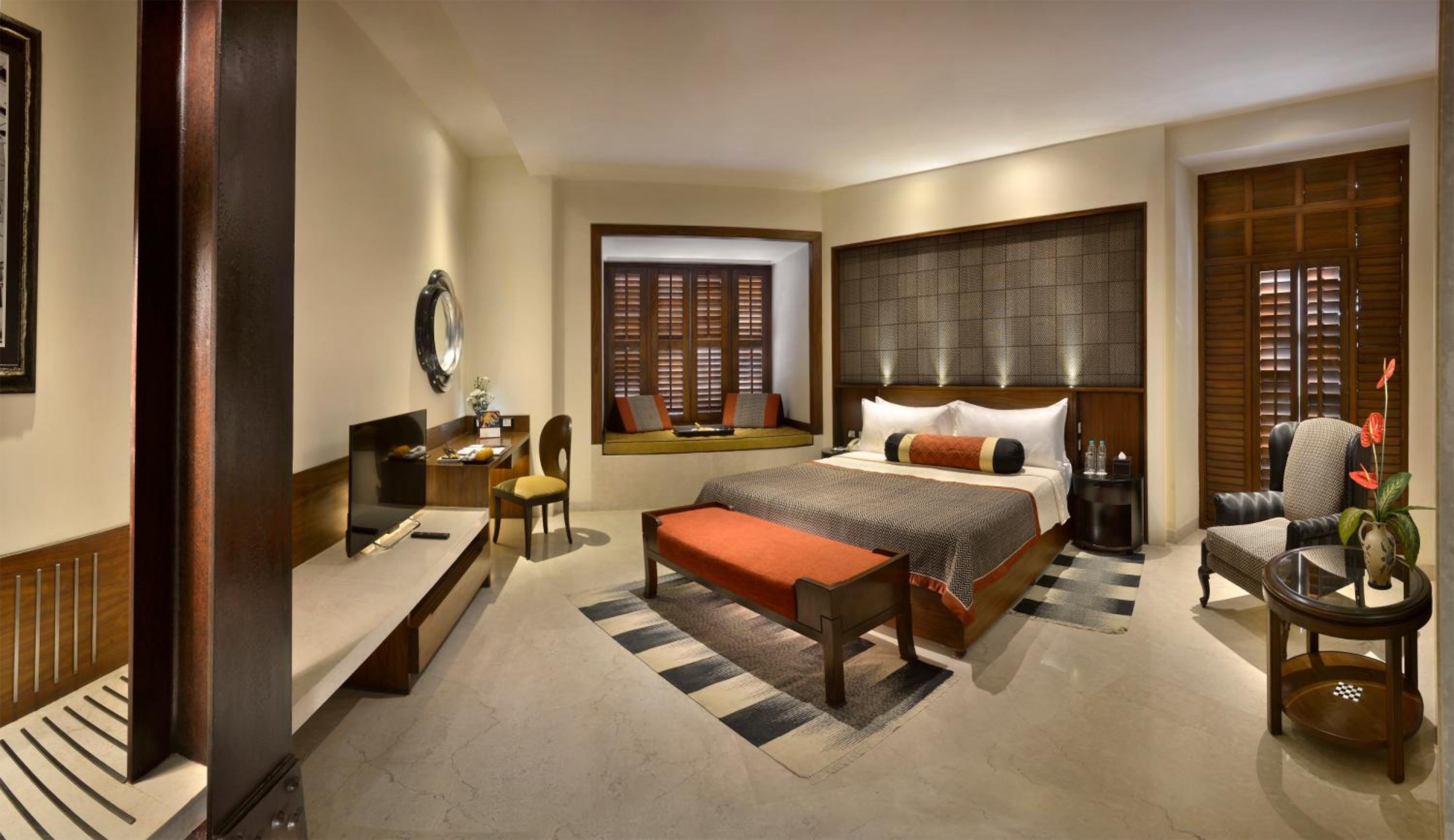 Edwardian Luxury Room with Club Lounge Access with Tea/Coffee Service along with cookies at Tea lounge, Cocktail Hours (Timings – 1730 Hrs – 1900 Hrs) and book with Club lounge and get Airport Pick up or Drop at a discounted price