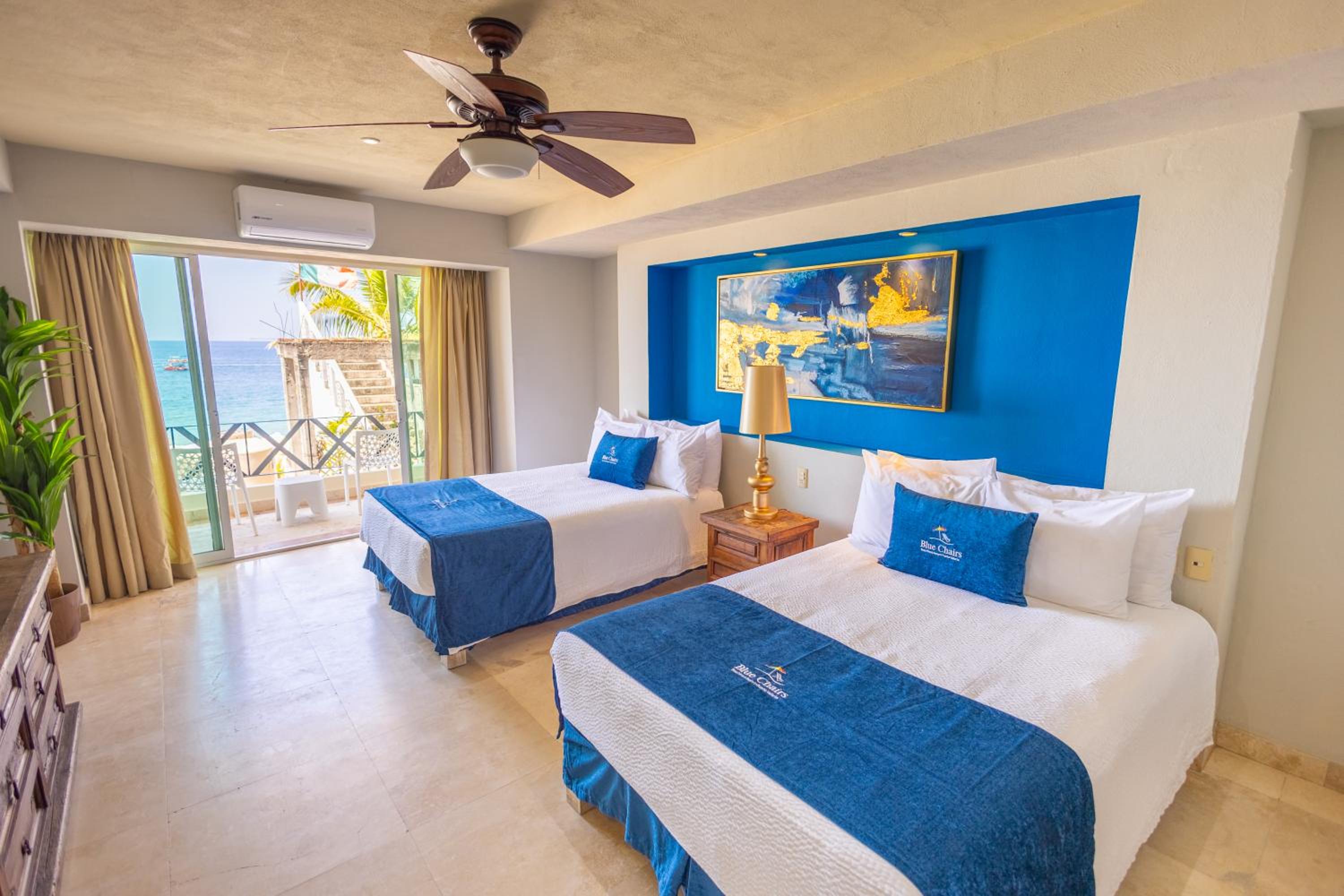 Blue Serene Standard 2 Queen Beds