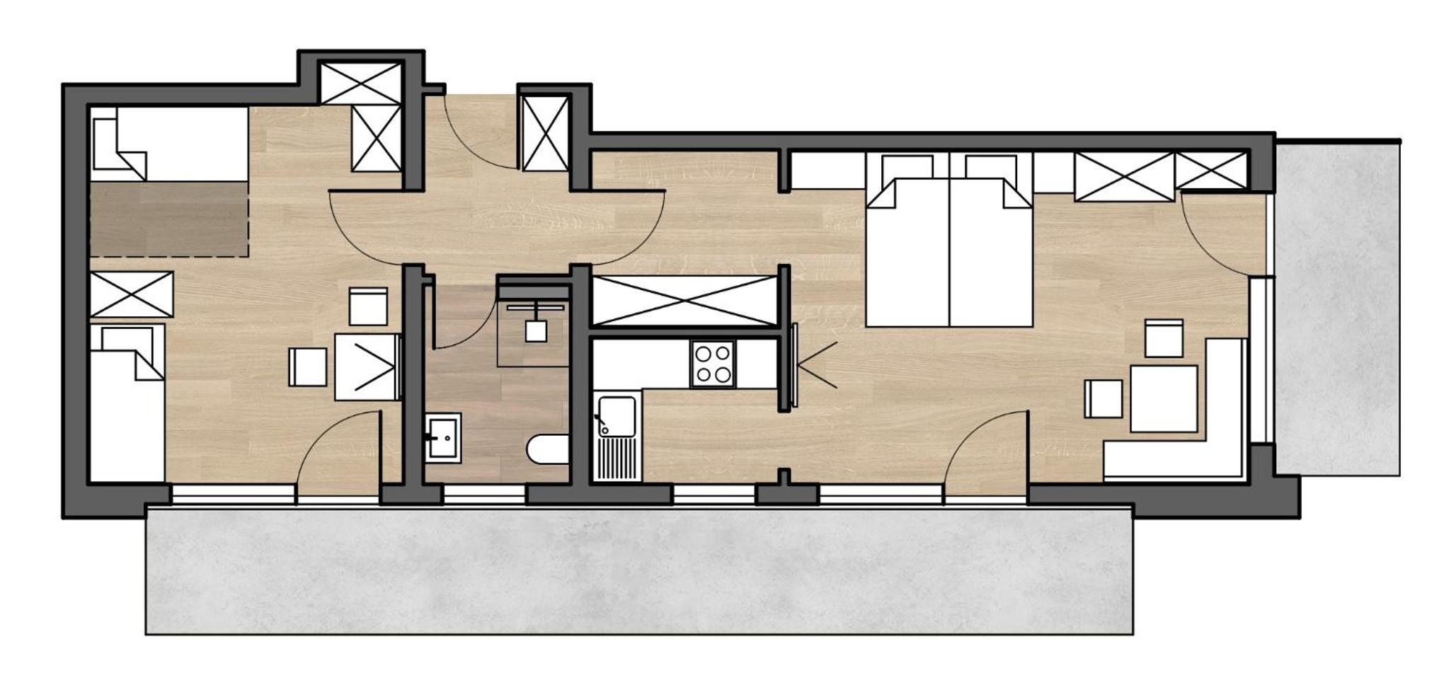 Two-Bedroom Apartment photo 2