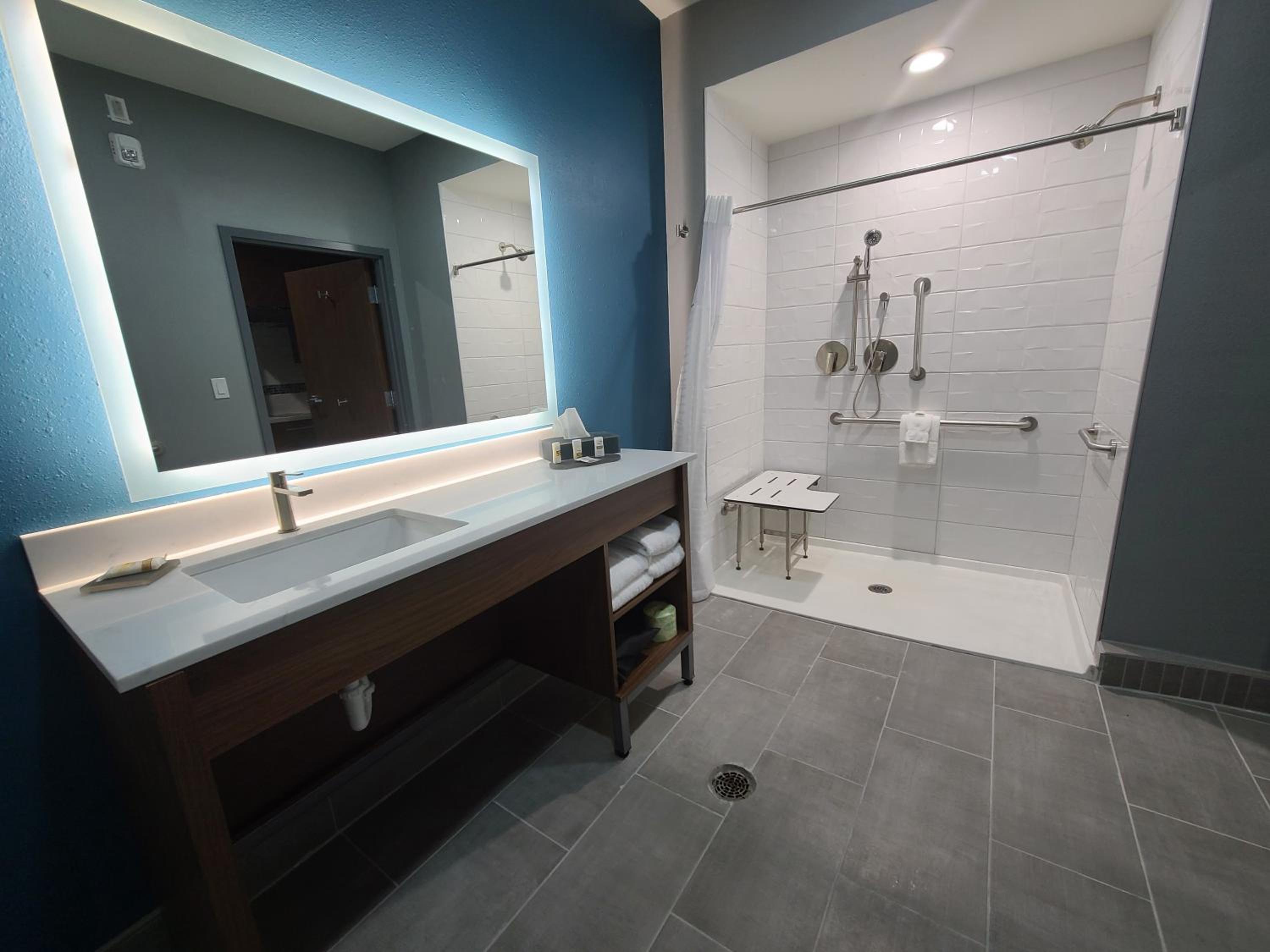 1 King Bed, Mobility/Hearing Access Efficiency Room, Roll-In Shower, Non-Smoking - Photo 2