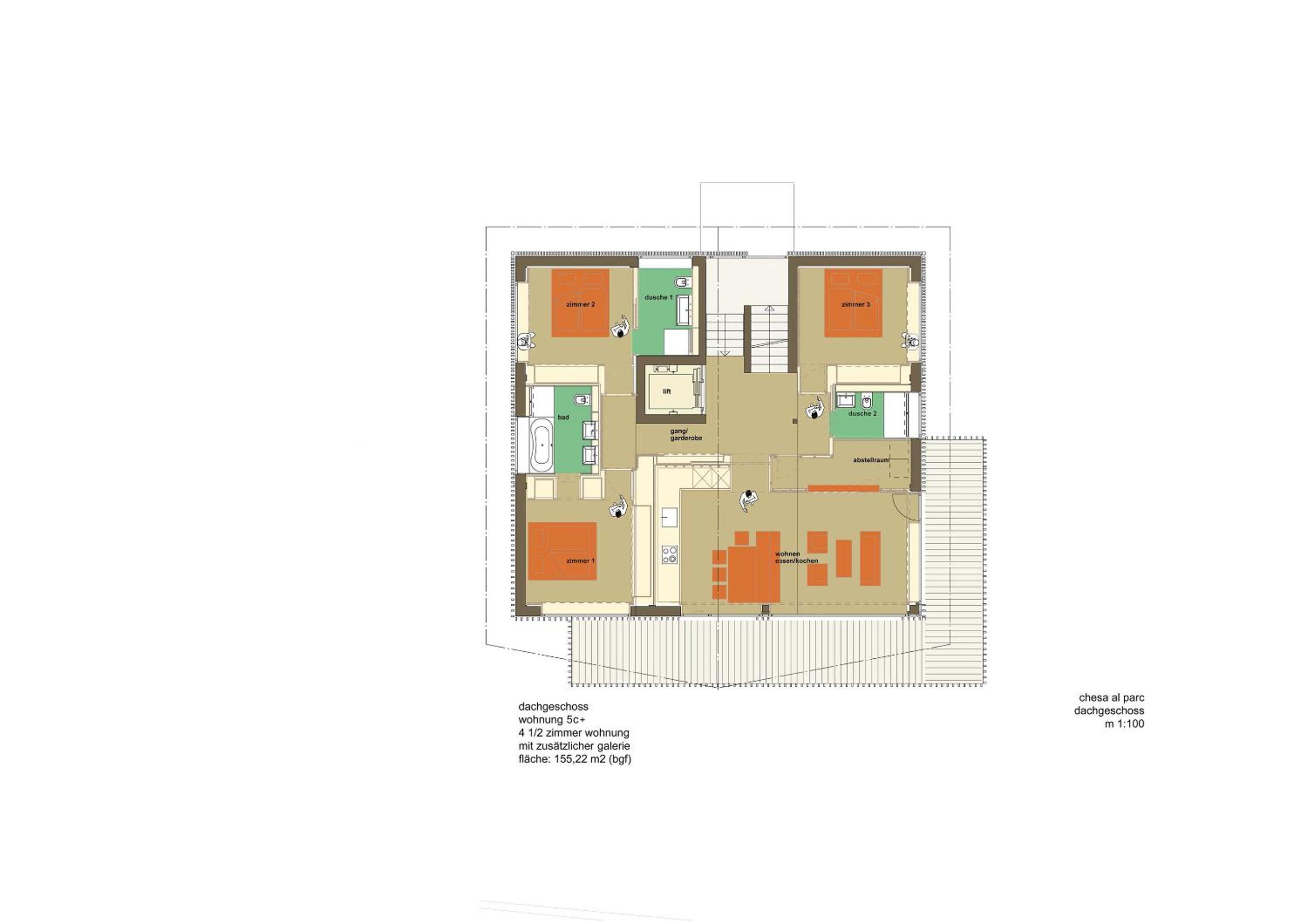 Three-Bedroom Apartment with Balcony and Mezzanine photo 2