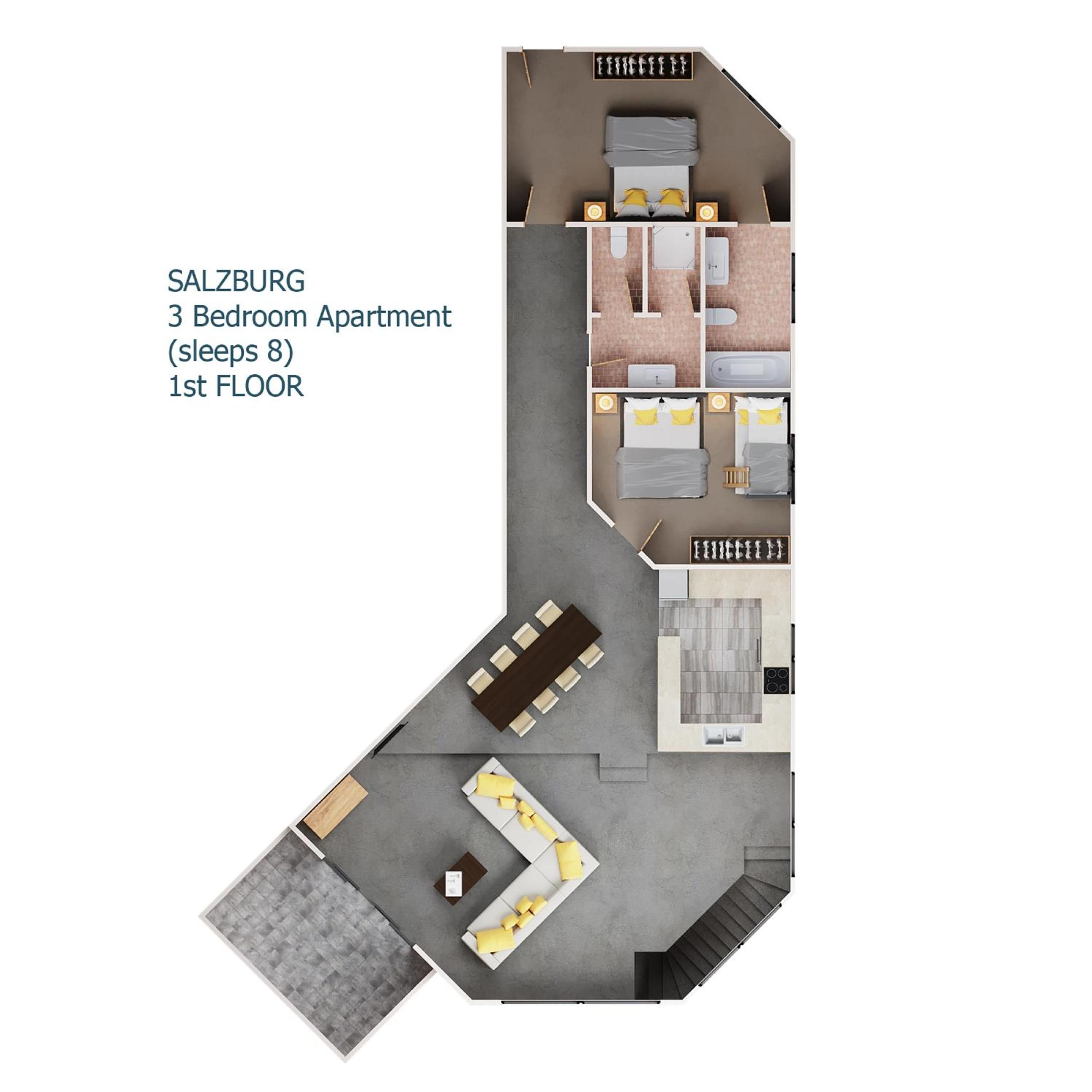 Three-Bedroom Apartment (8 Adults) photo 3