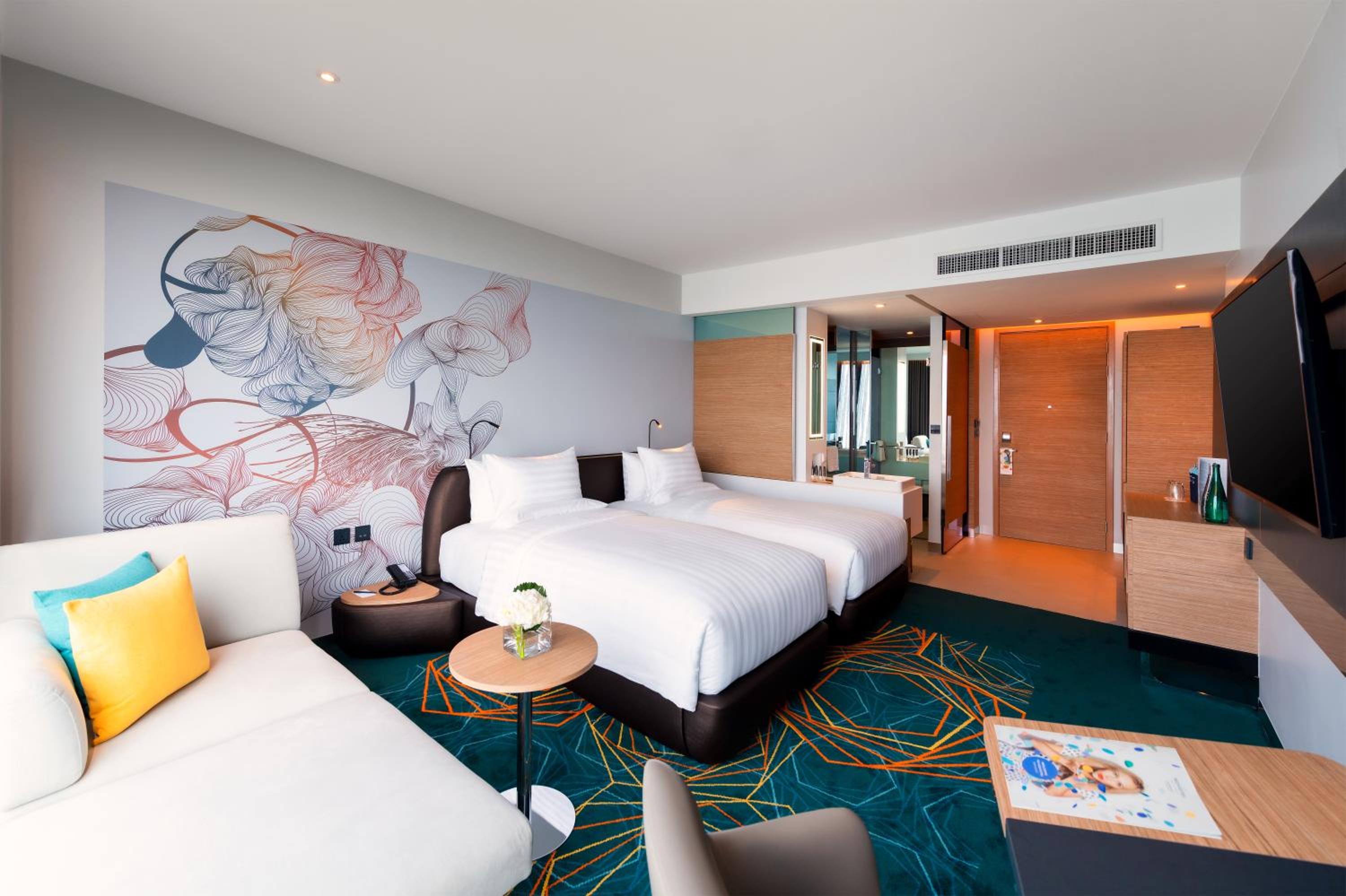 Premier, Deluxe Room, Lounge Access, Sea View - 2 Single Beds