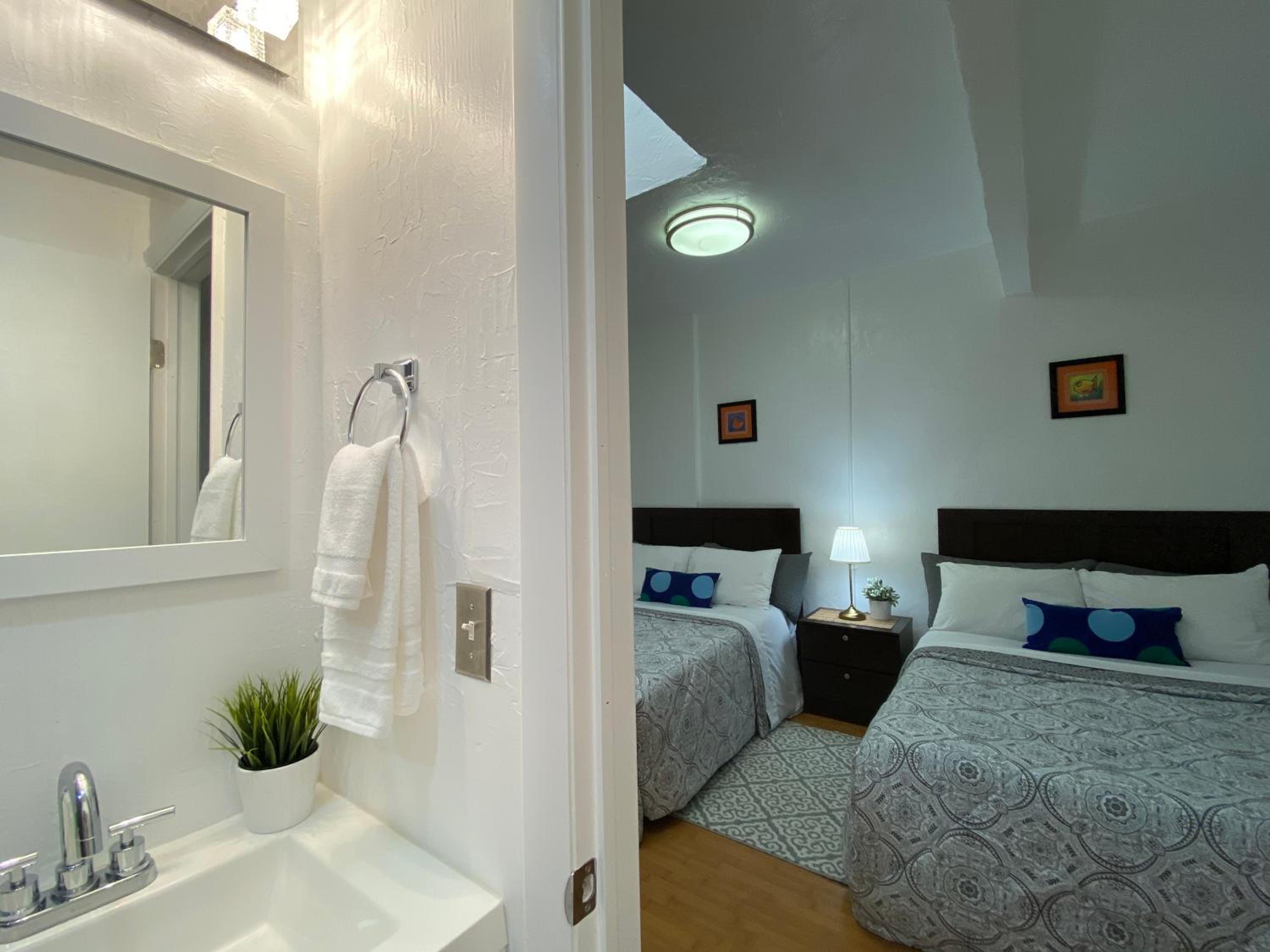 Private Double Queen Room and Bathroom