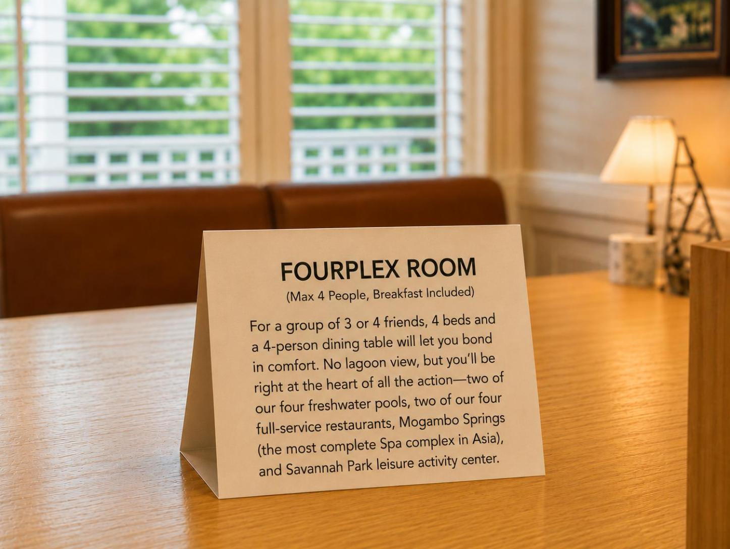 Fourplex Room (Maximum of 4 persons, Breakfast Included) Fourplex Room (Maximum of 4 persons, Breakfast Included)