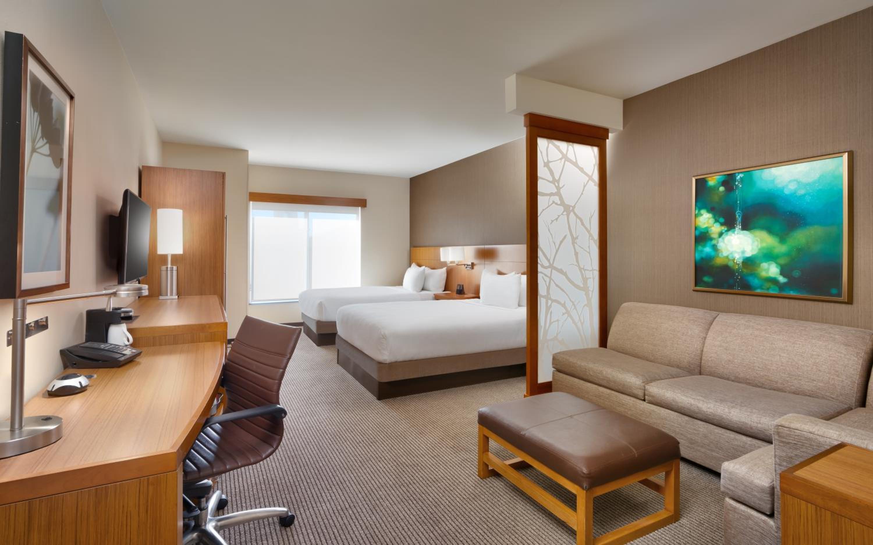 Queen Room with Two Queen Beds and Sofa Bed at Hyatt Place Lansing-East in Lansing