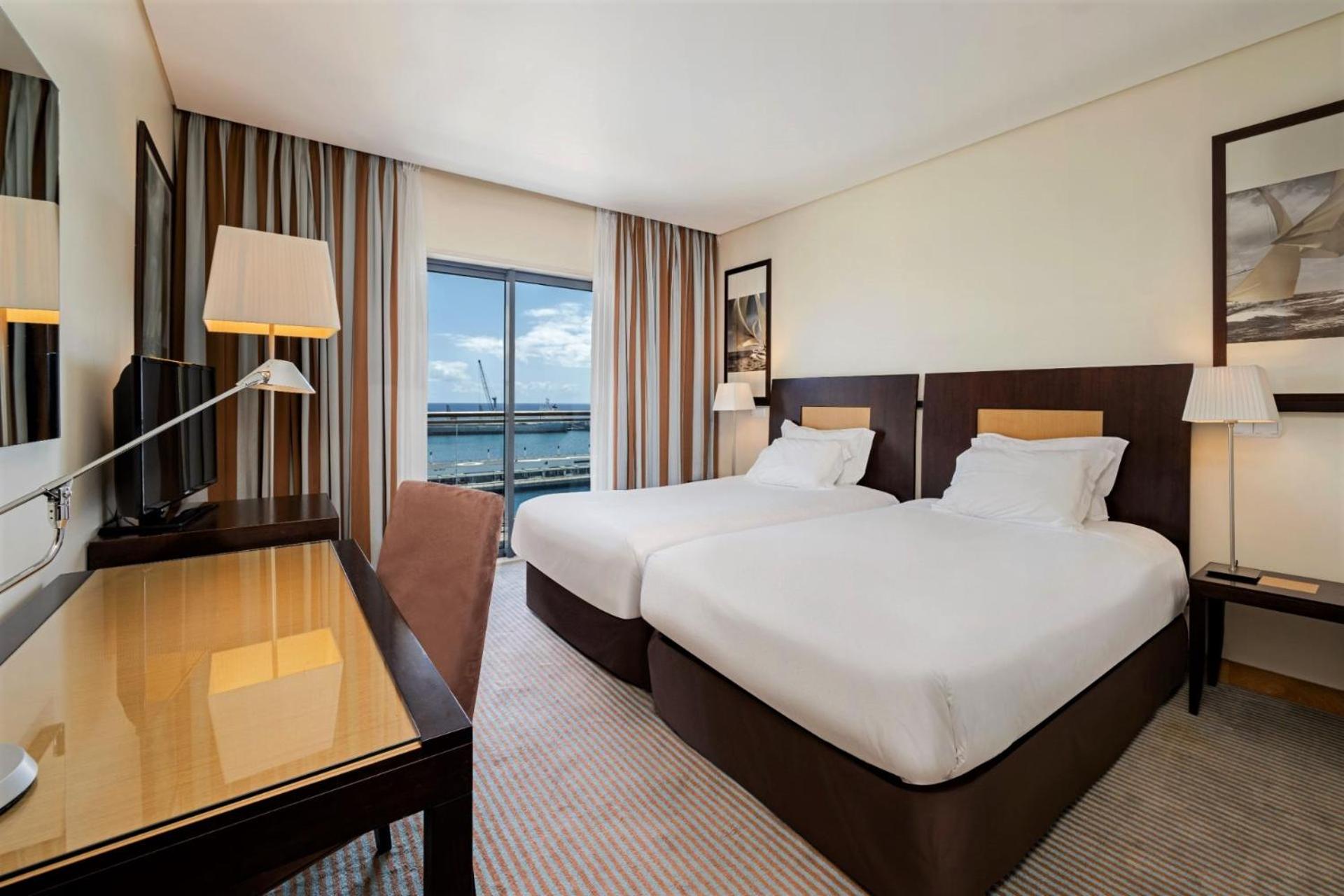 Relax in this cozy, modern hotel room!