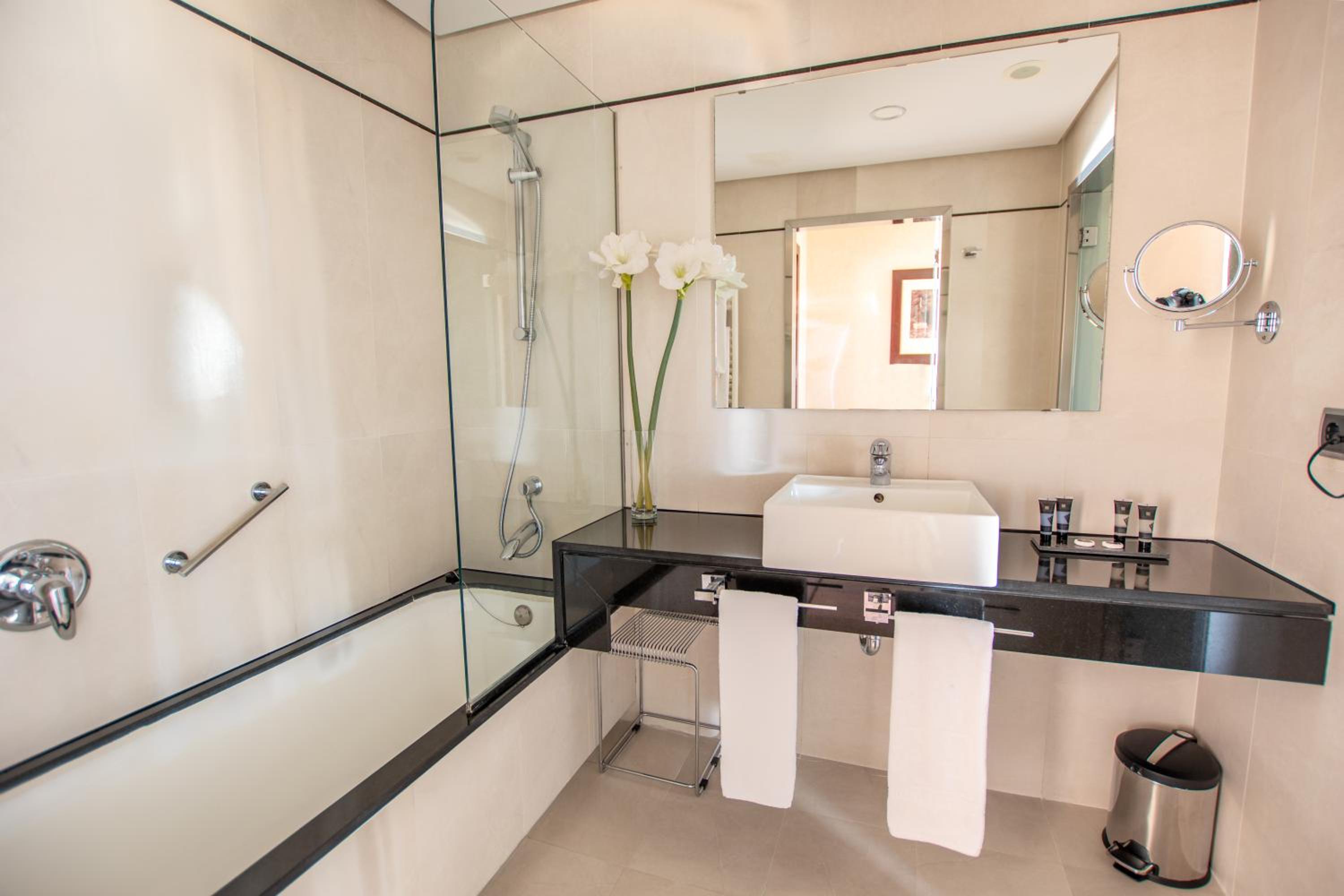 Relax in luxury and comfort in this stunning bathroom.