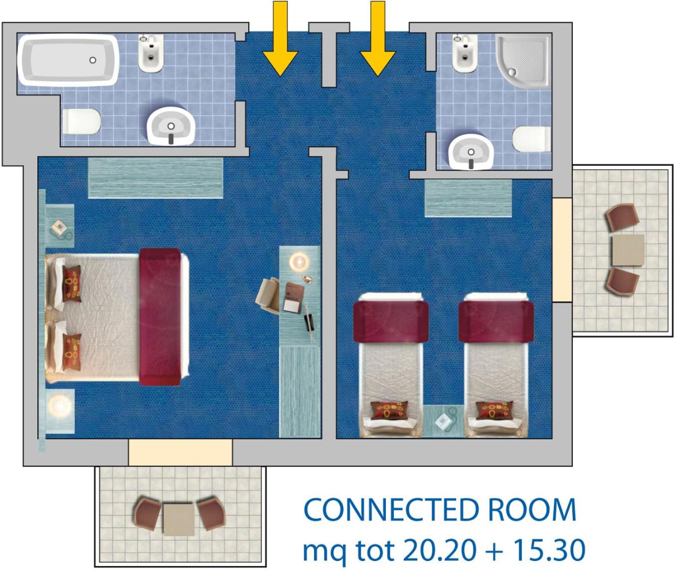 Two Connecting Double Rooms photo 2